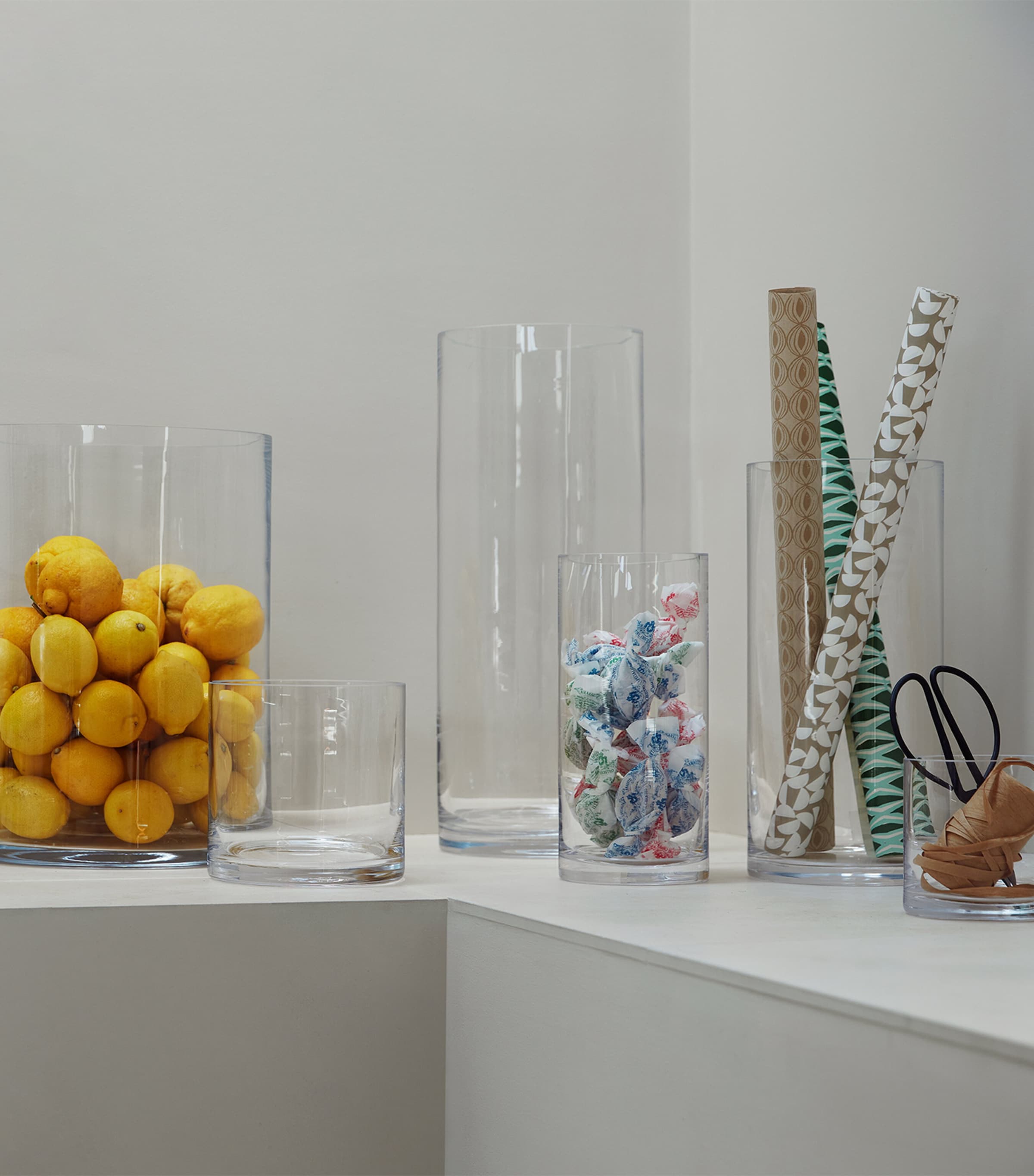 Tall Glass Column Vase (42cm) CLEAR Image 6