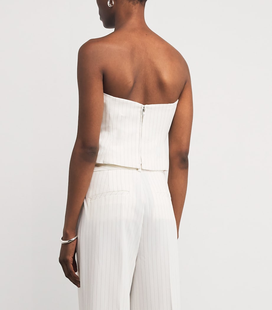 Stripe Essential Suiting Crop Top CHESTNUT PIN STRIPE Image 4