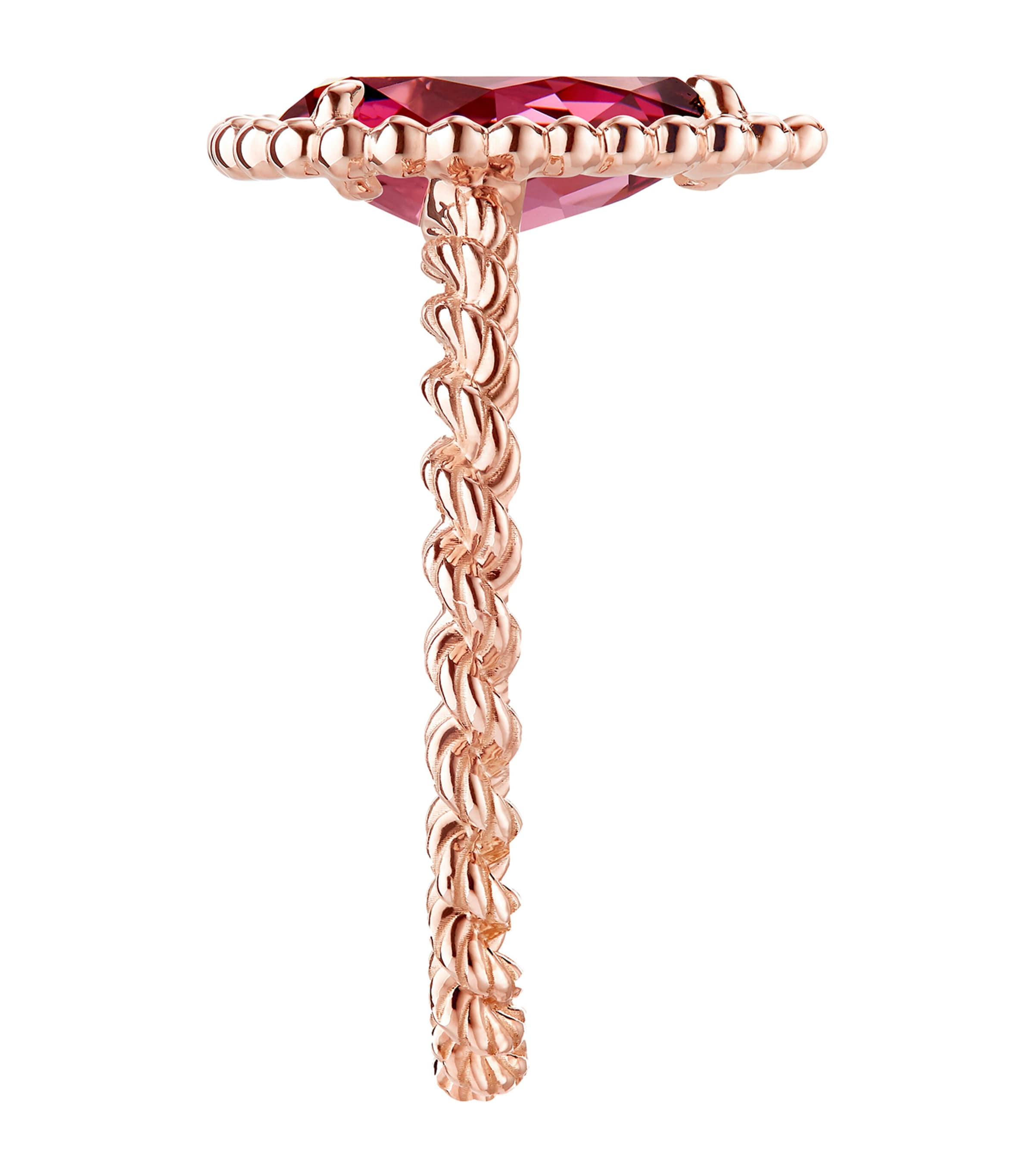 Small Rose Gold and Garnet Serpent Bohème Motif Ring NO COLOUR Image 2