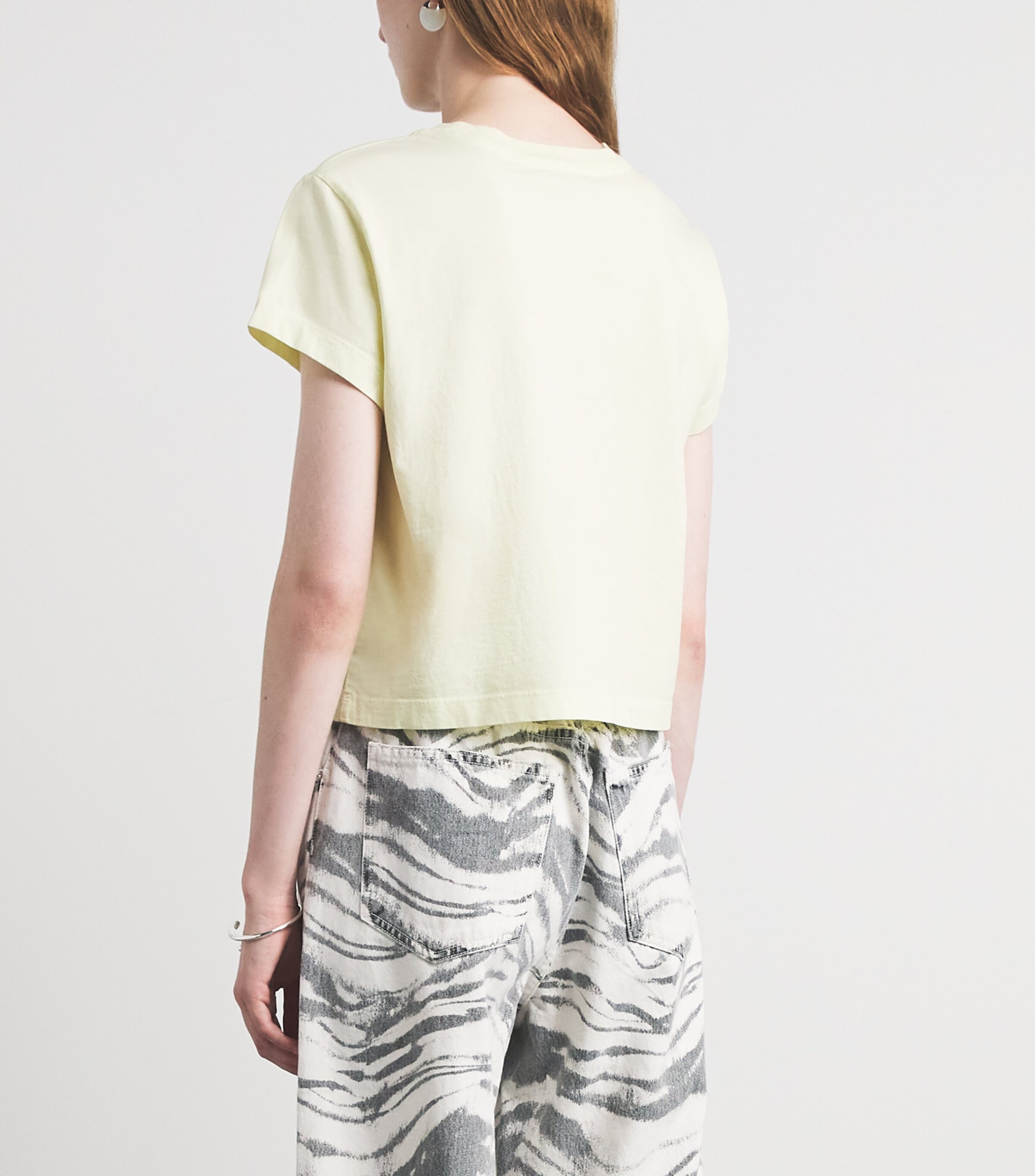 AGOLDE Organic Cotton Adine Shrunken T-Shirt Lemon Drop Image 5