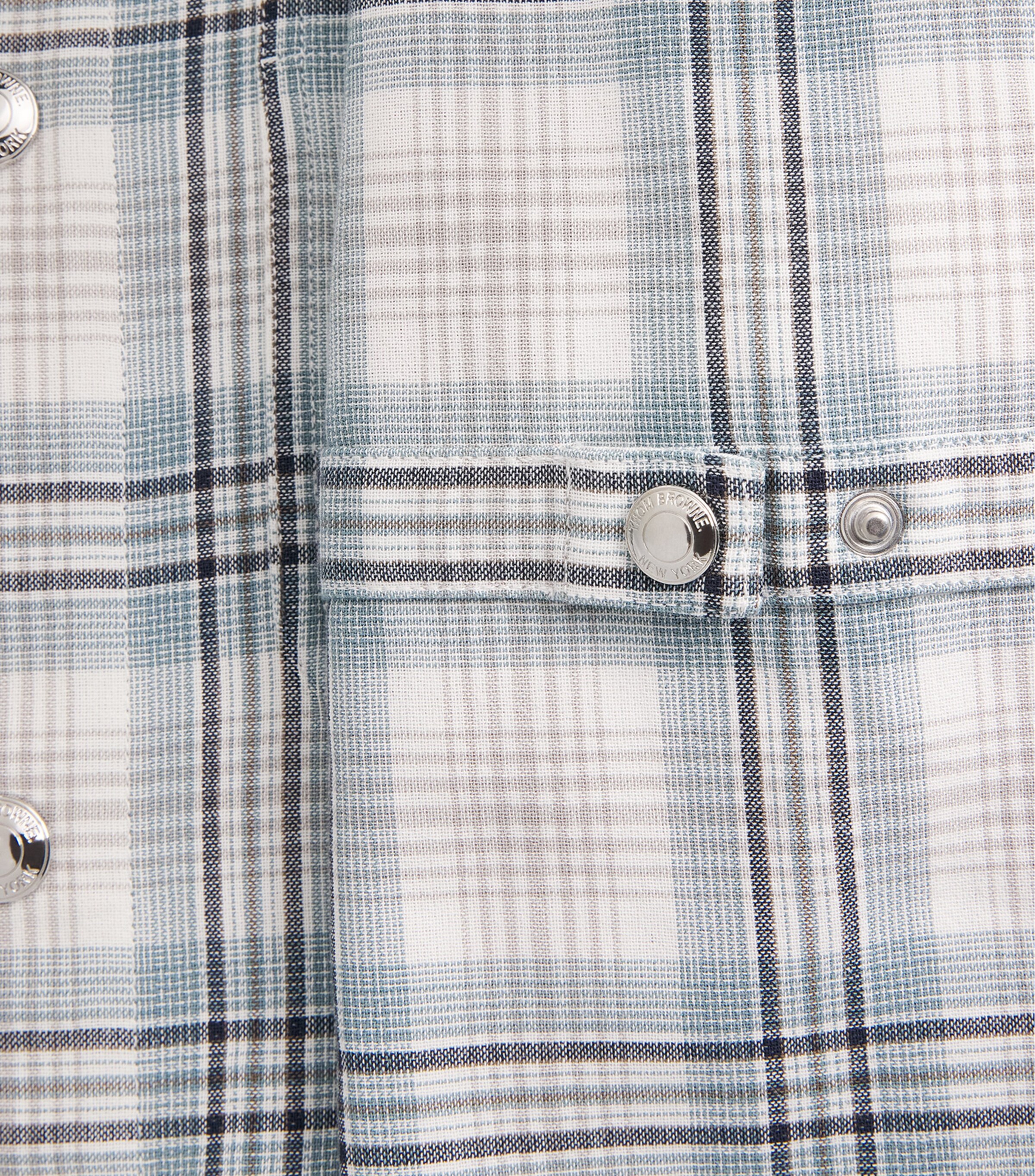 Thom Browne Mens Cotton-Blend Check Utility Shacket Seasonal Multi Image 6