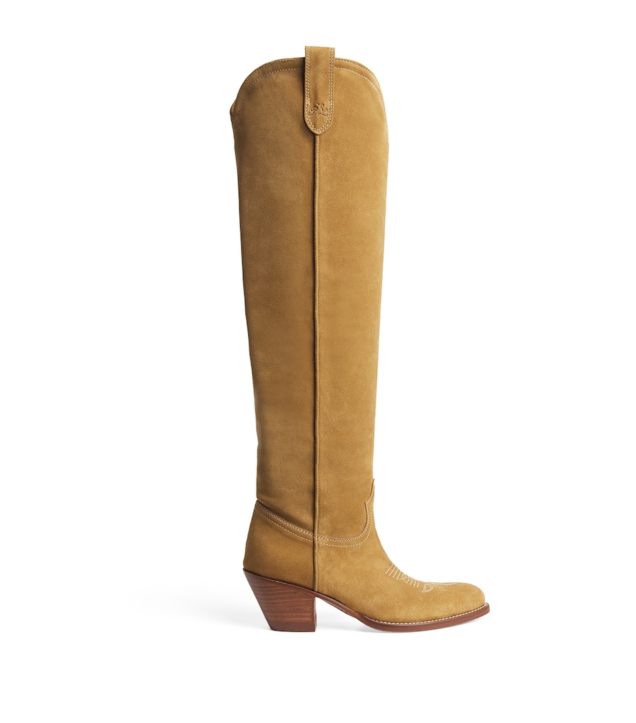 Polo Ralph Lauren Suede Knee-High Boots 35 Caramel Image 1