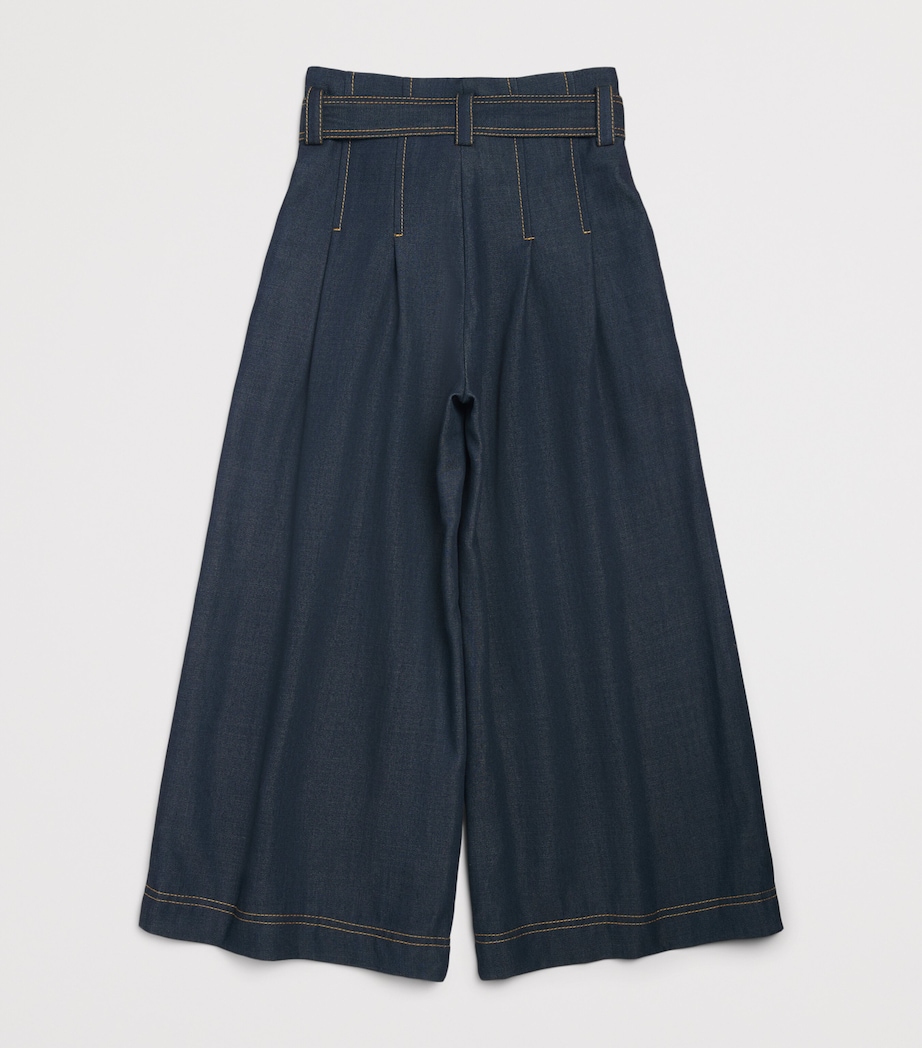 Monnalisa Denim Bow-Belt Trousers (2-10 Years) Dark Stone Denim Image 2