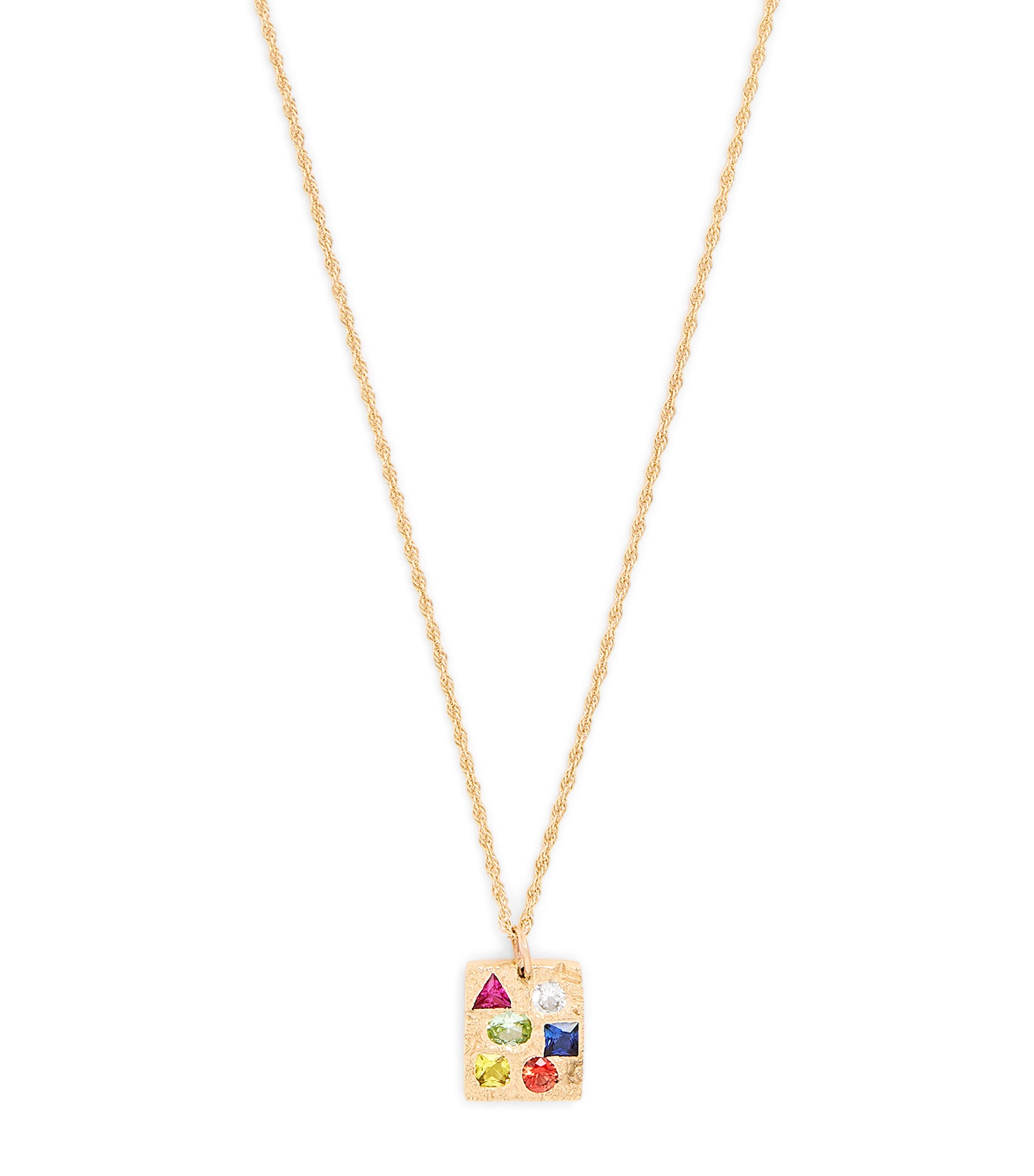 Bleue Burnham Gold and Sapphire Cottage Rose Garden Pendant Necklace Gold Image 1