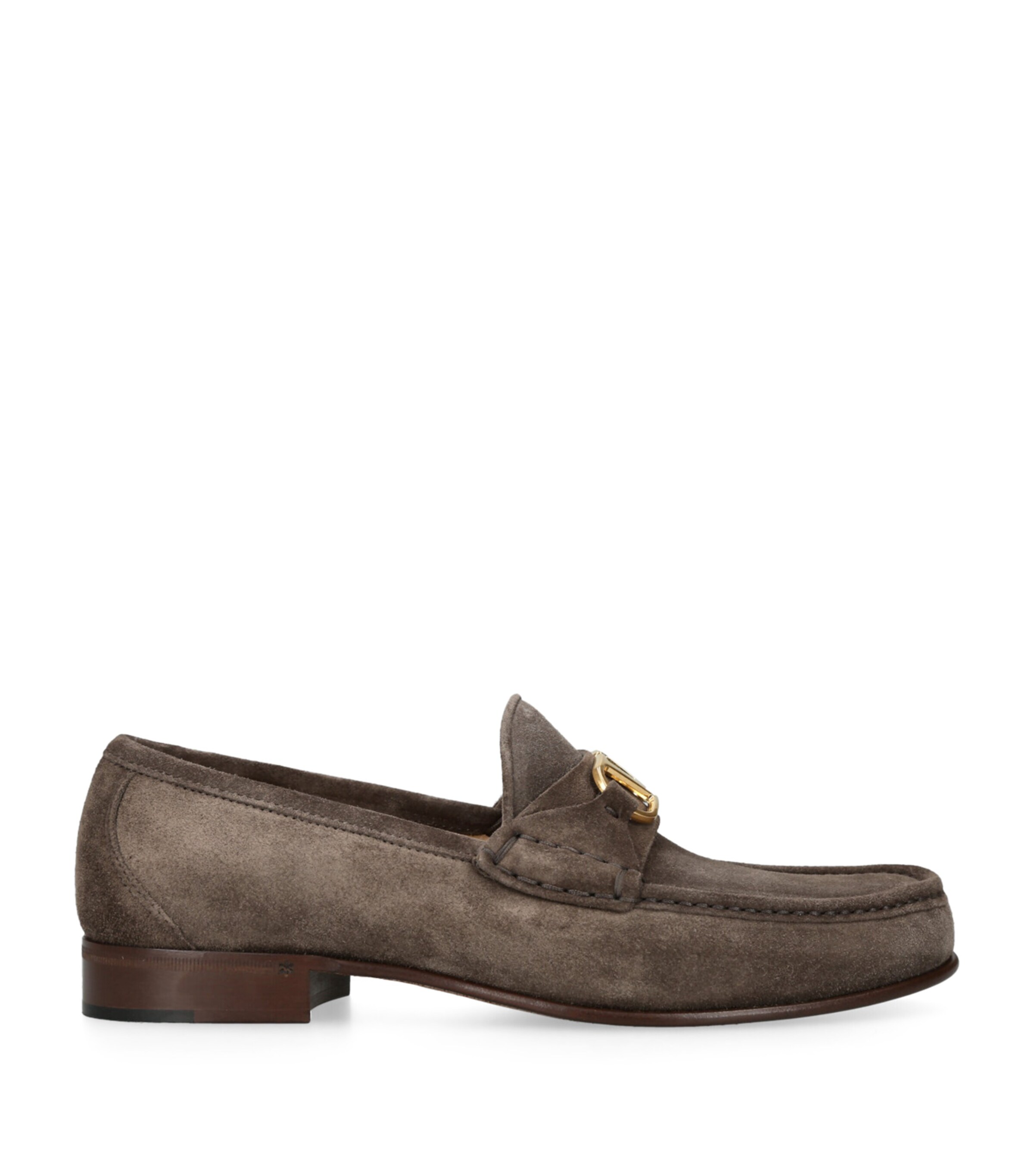 Valentino Garavani Suede VLogo Loafers Mid Brown Image 1