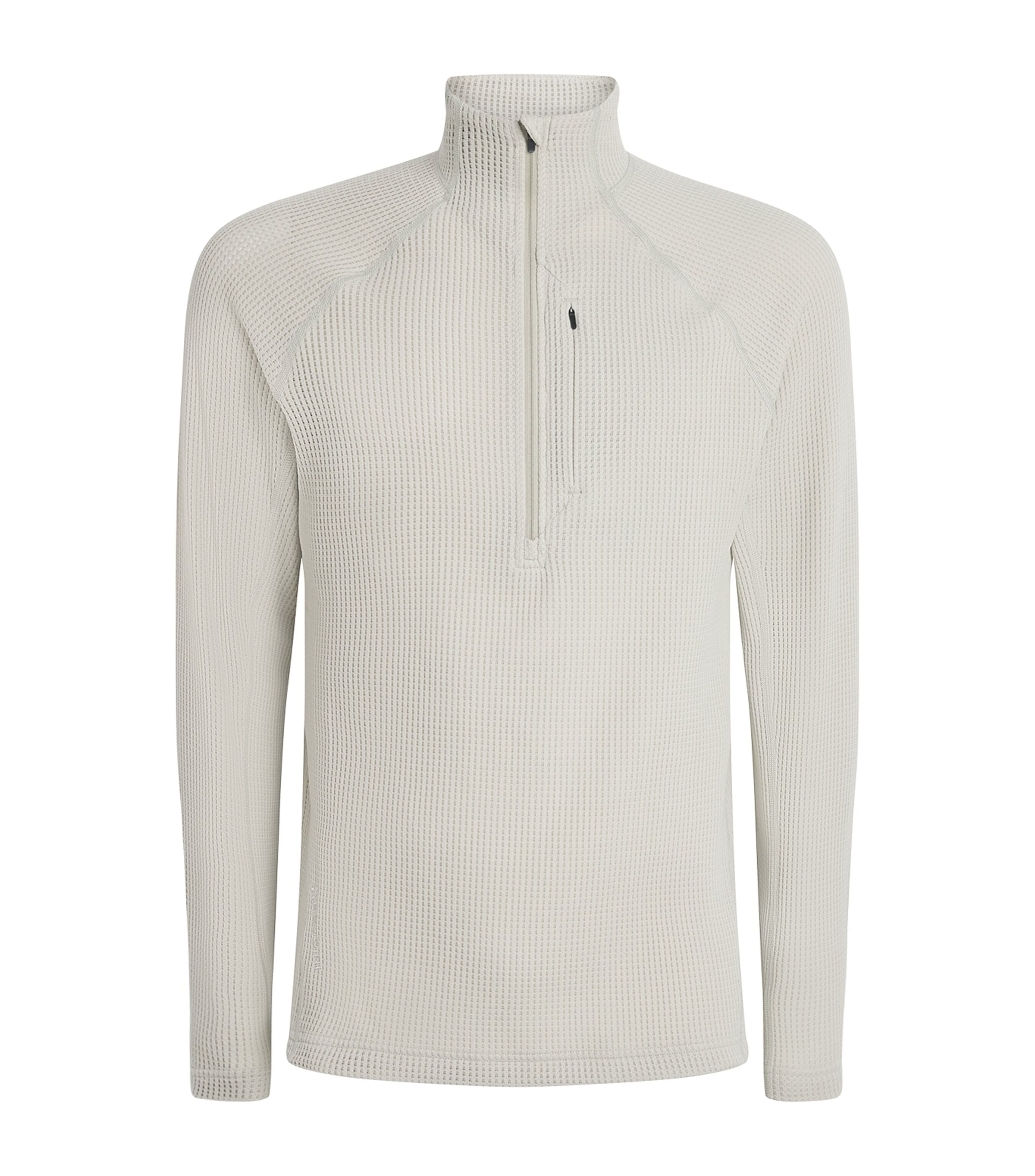 Houdini Mens Technical Mesh Half-Zip Sweatshirt Greenish Grey Image 1