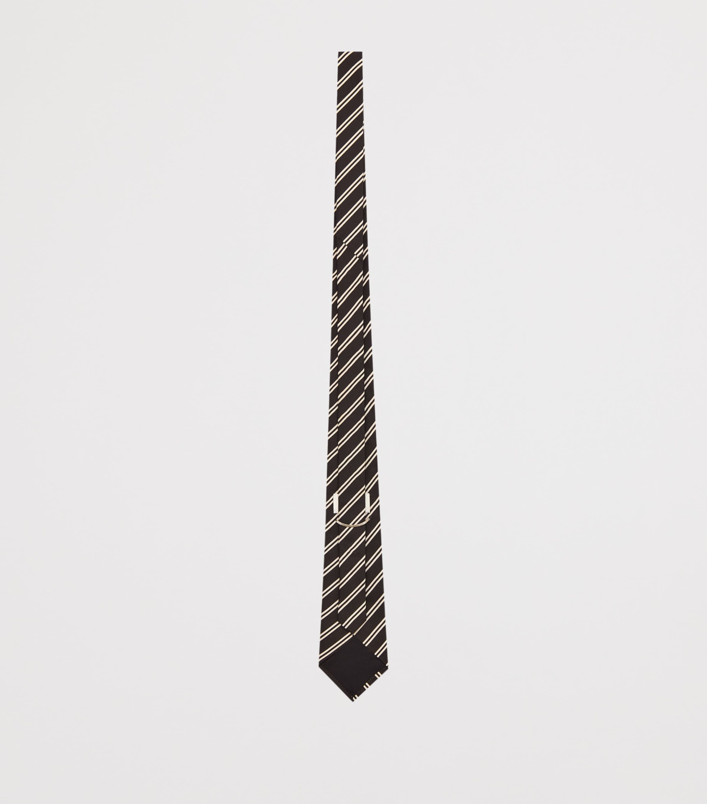 Saint Laurent Silk Striped Tie Image 2
