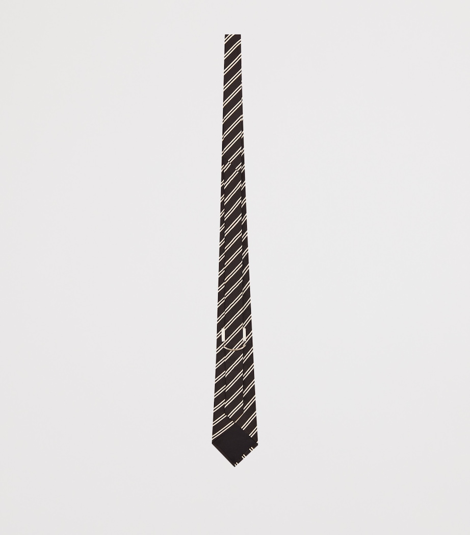 Saint Laurent Silk Striped Tie Image 2
