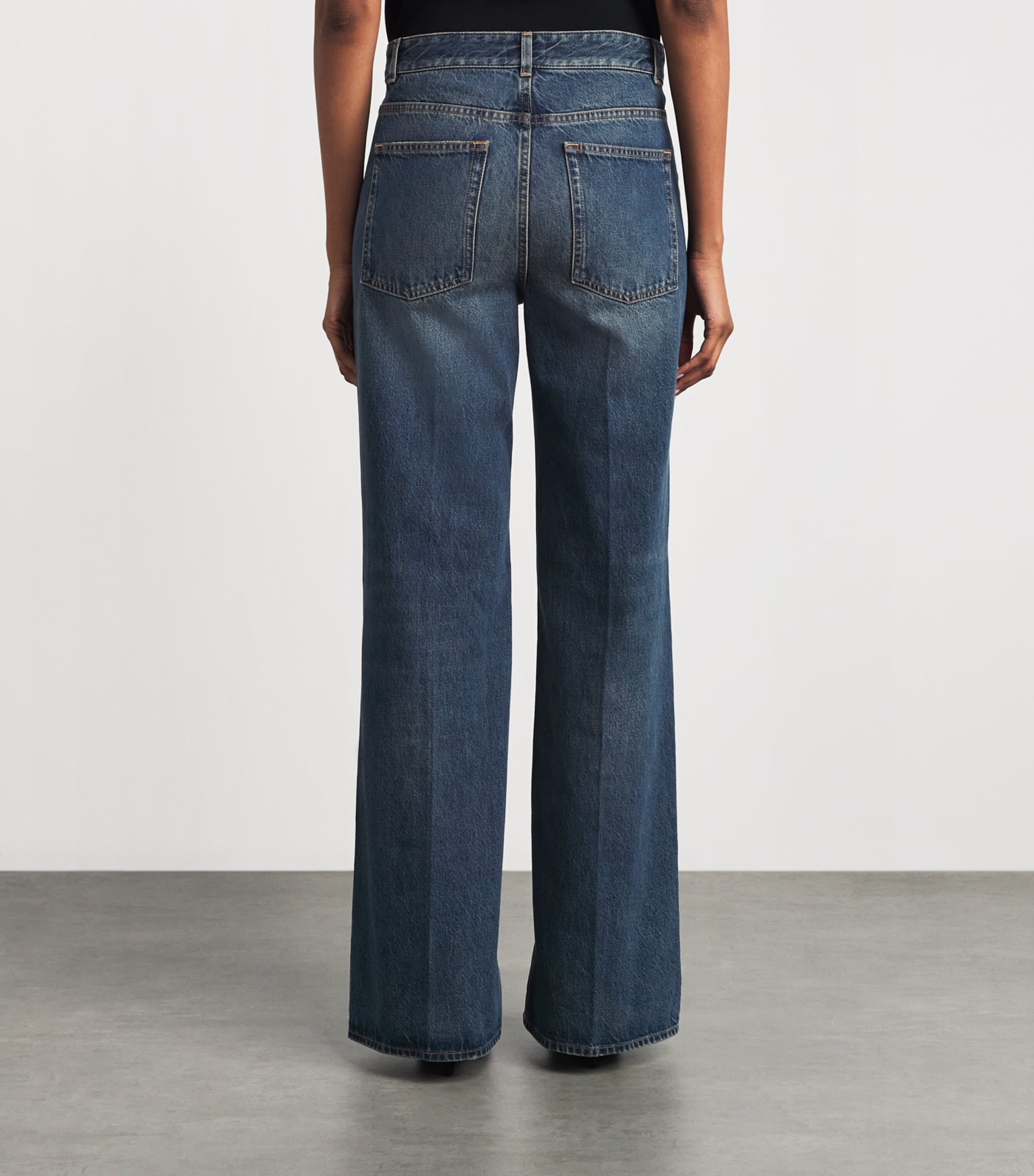 ME+EM Womens Leg Elongator Jeans Authentic Dark Wash Image 5