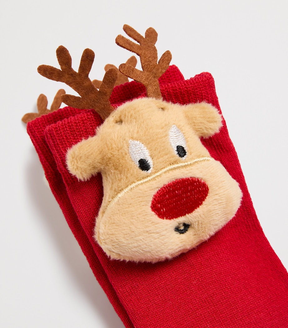 Reindeer Knee-High Socks 20 RED Image 2