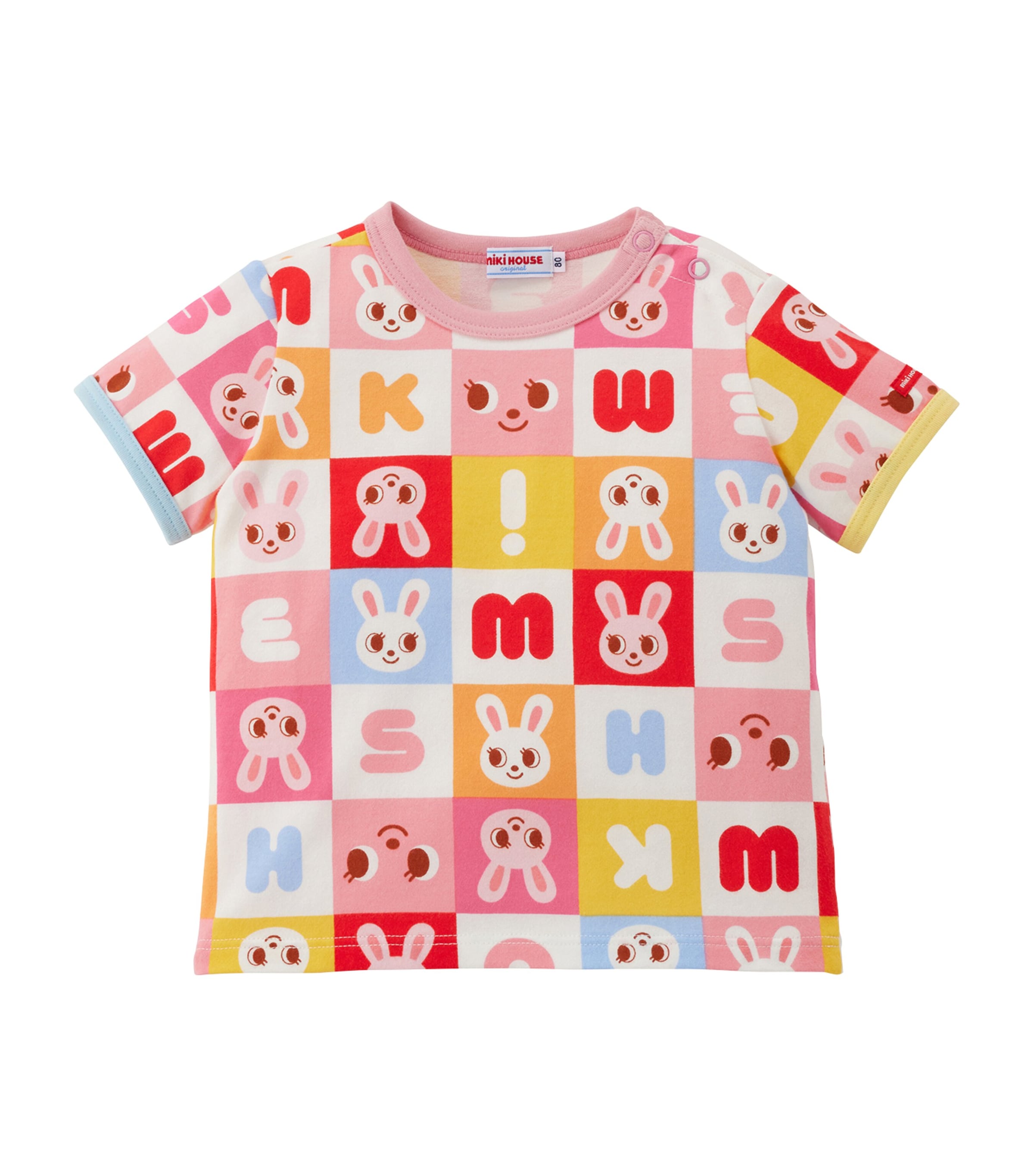 Miki House Cotton Printed T-shirt In Pink