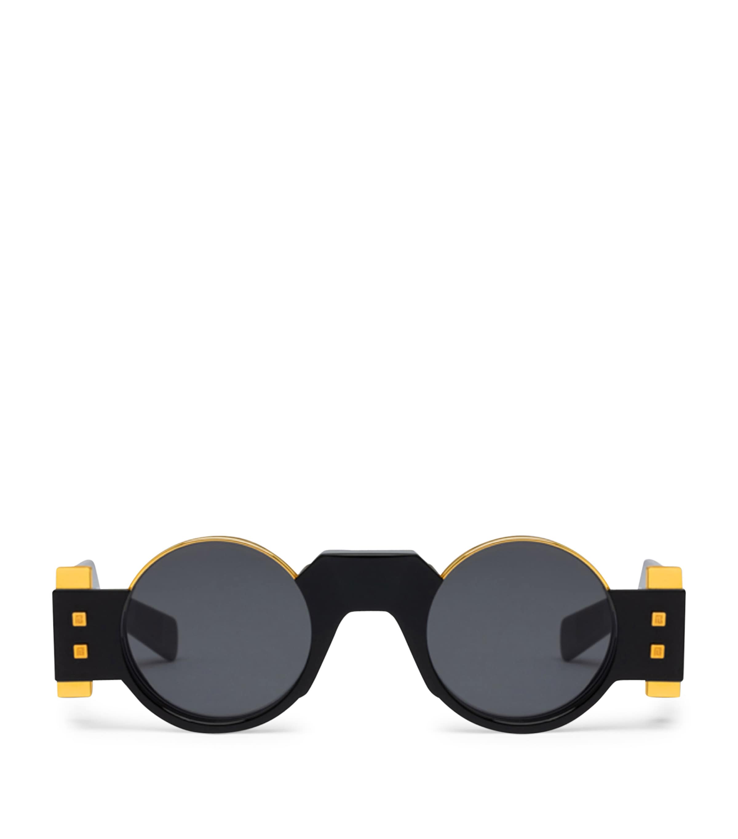 Balmain Olivier Ii Round Sunglasses In Black