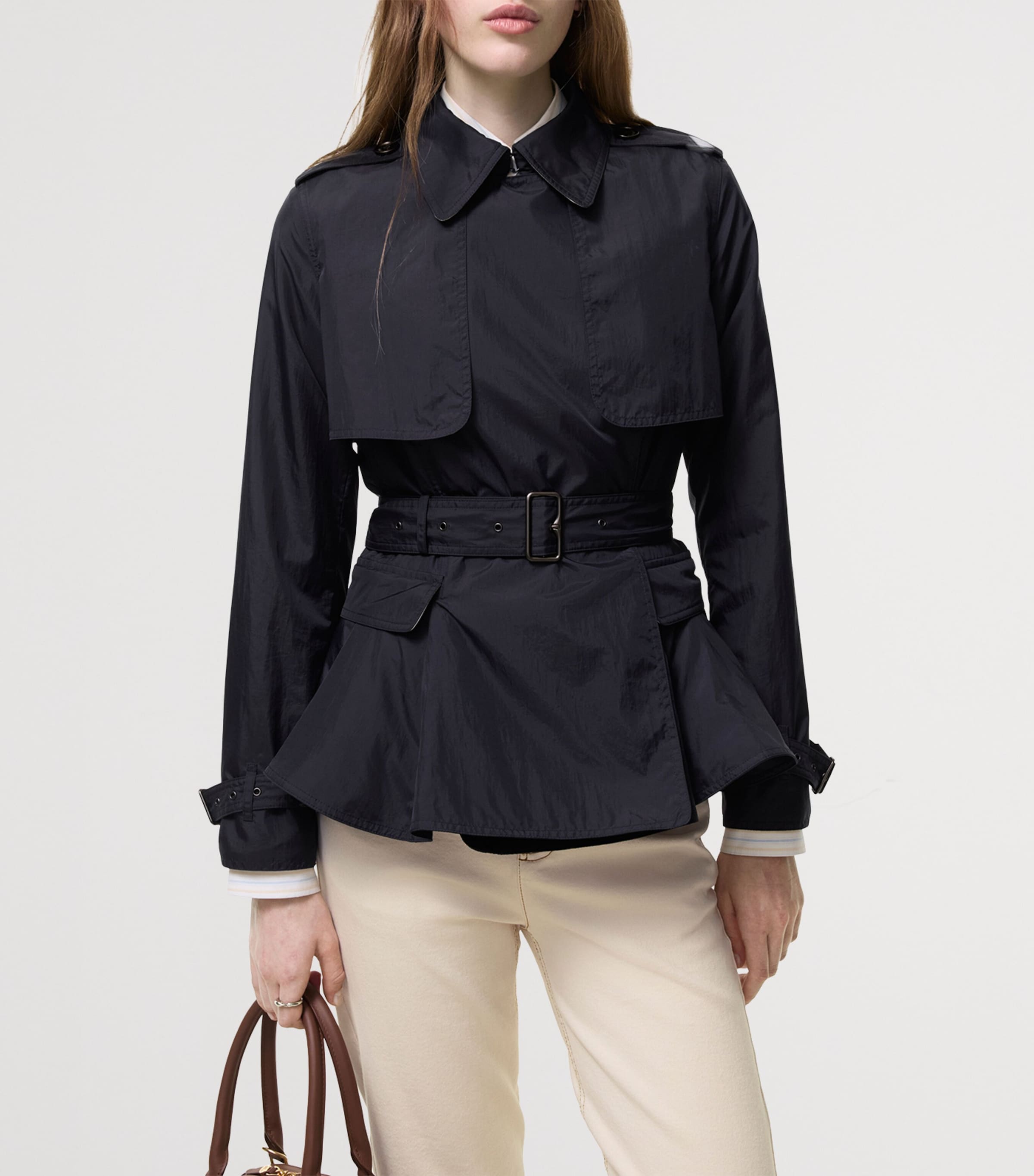 Burberry Womens Pembury Trench Jacket Navy Image 4