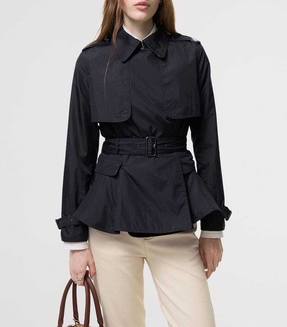 Burberry Womens Pembury Trench Jacket Navy Image 4