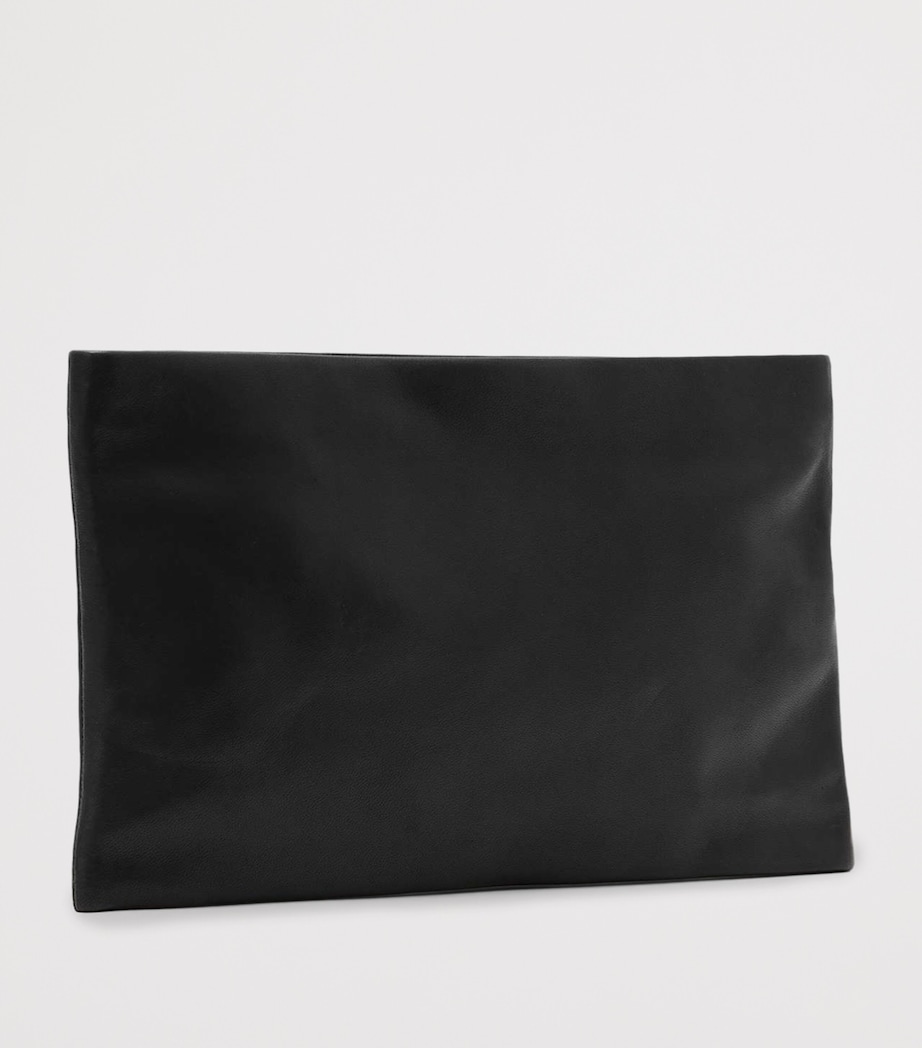 AllSaints Leather Bettina Clutch Bag Black Image 3
