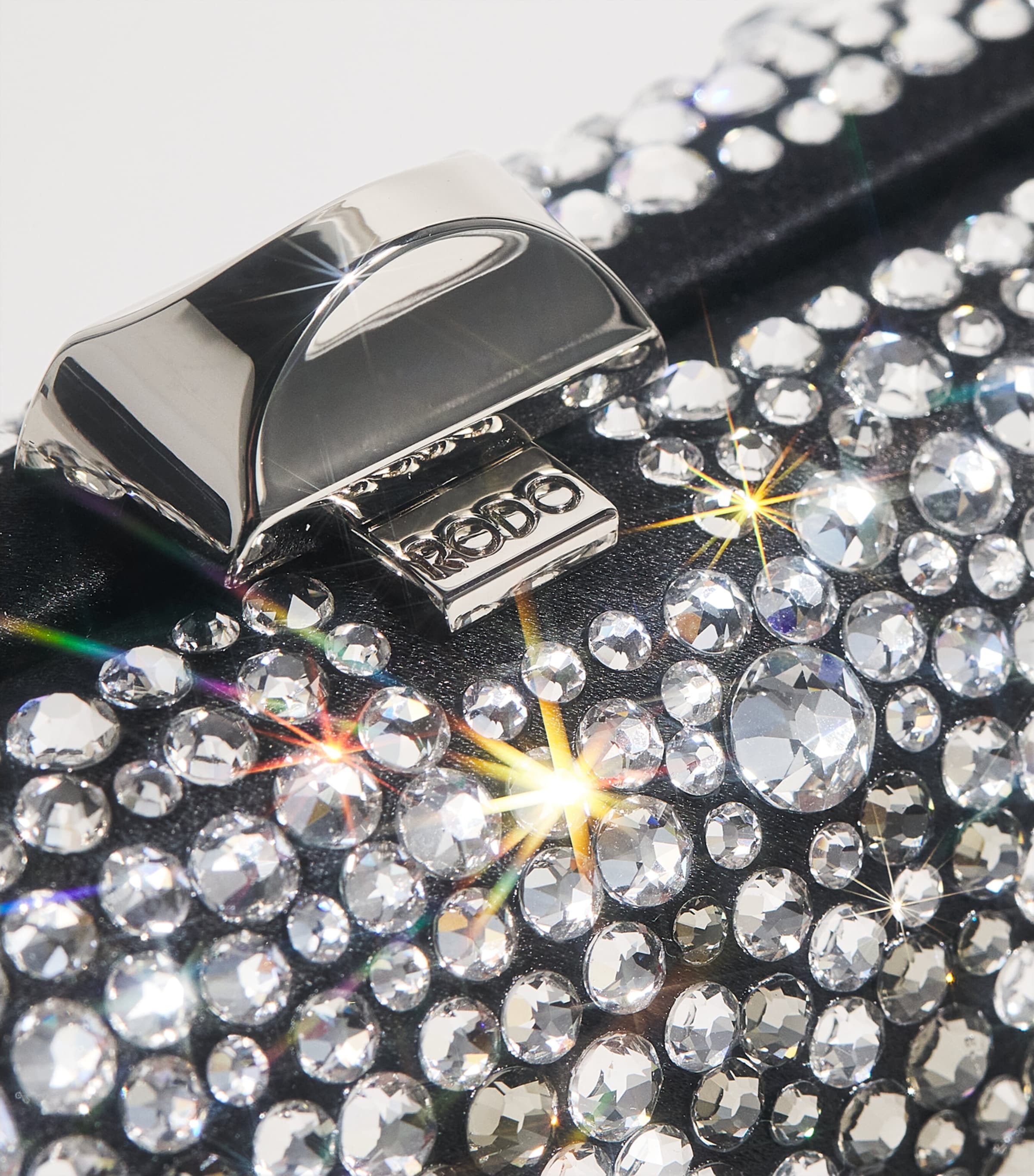 Satin Embellished Clutch Bag 0106 BLACK SATIN Image 6