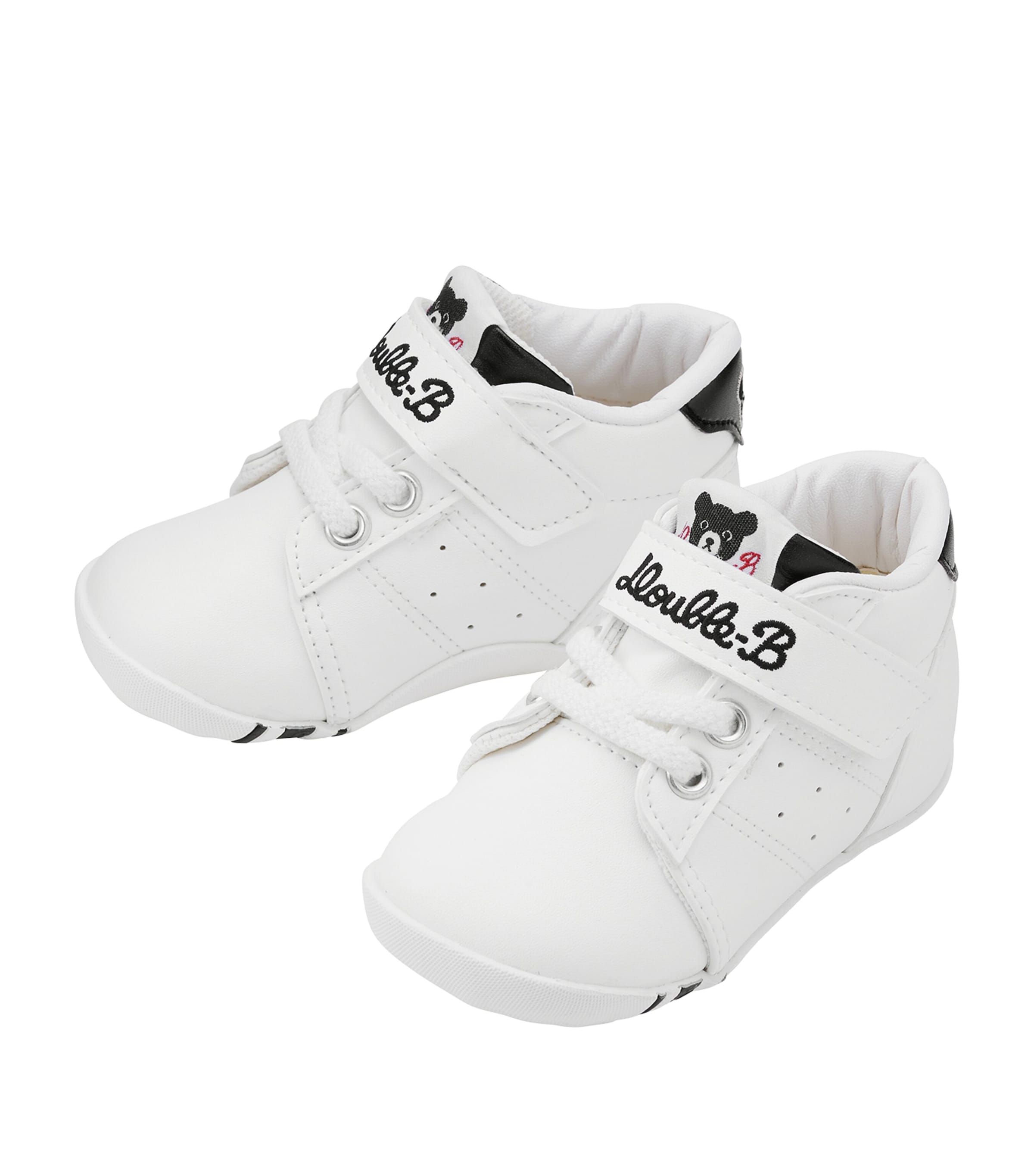 Miki House Kids' Double B High-top Sneakers In White