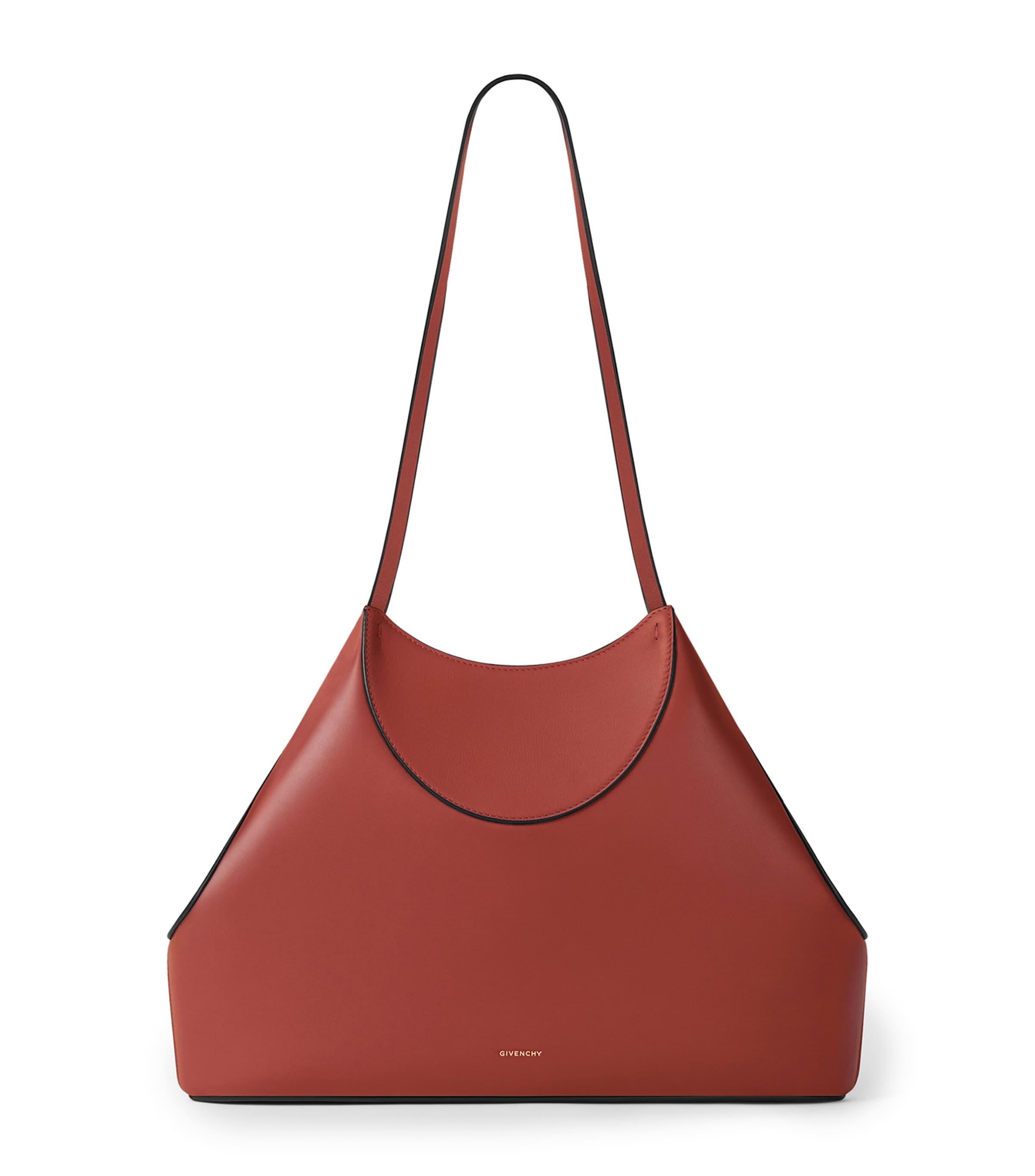 Small Leather Facet Shoulder Bag TERRACOTTA Image 1