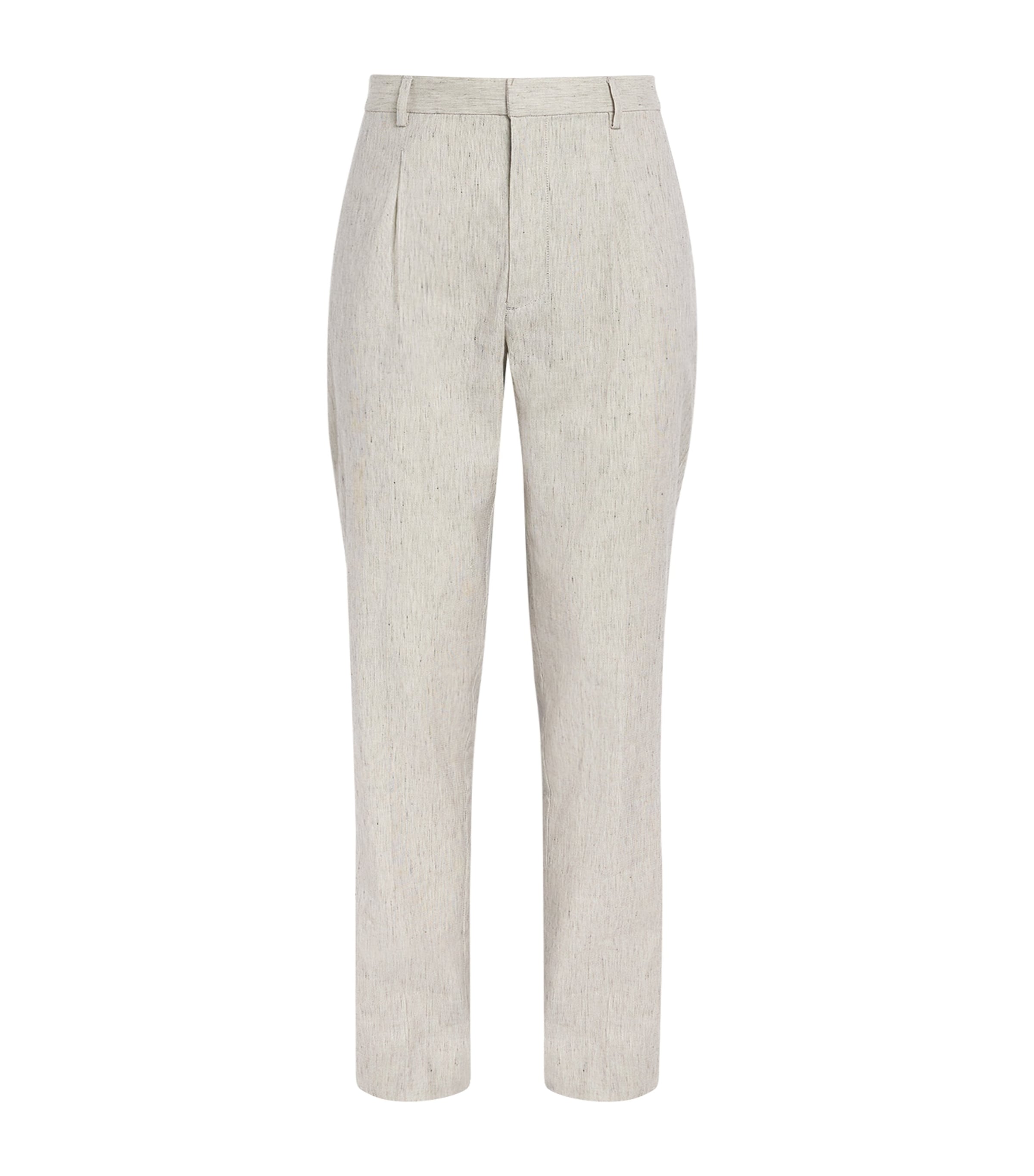 Paige Cotton-linen Pleated Shulz Trousers In White