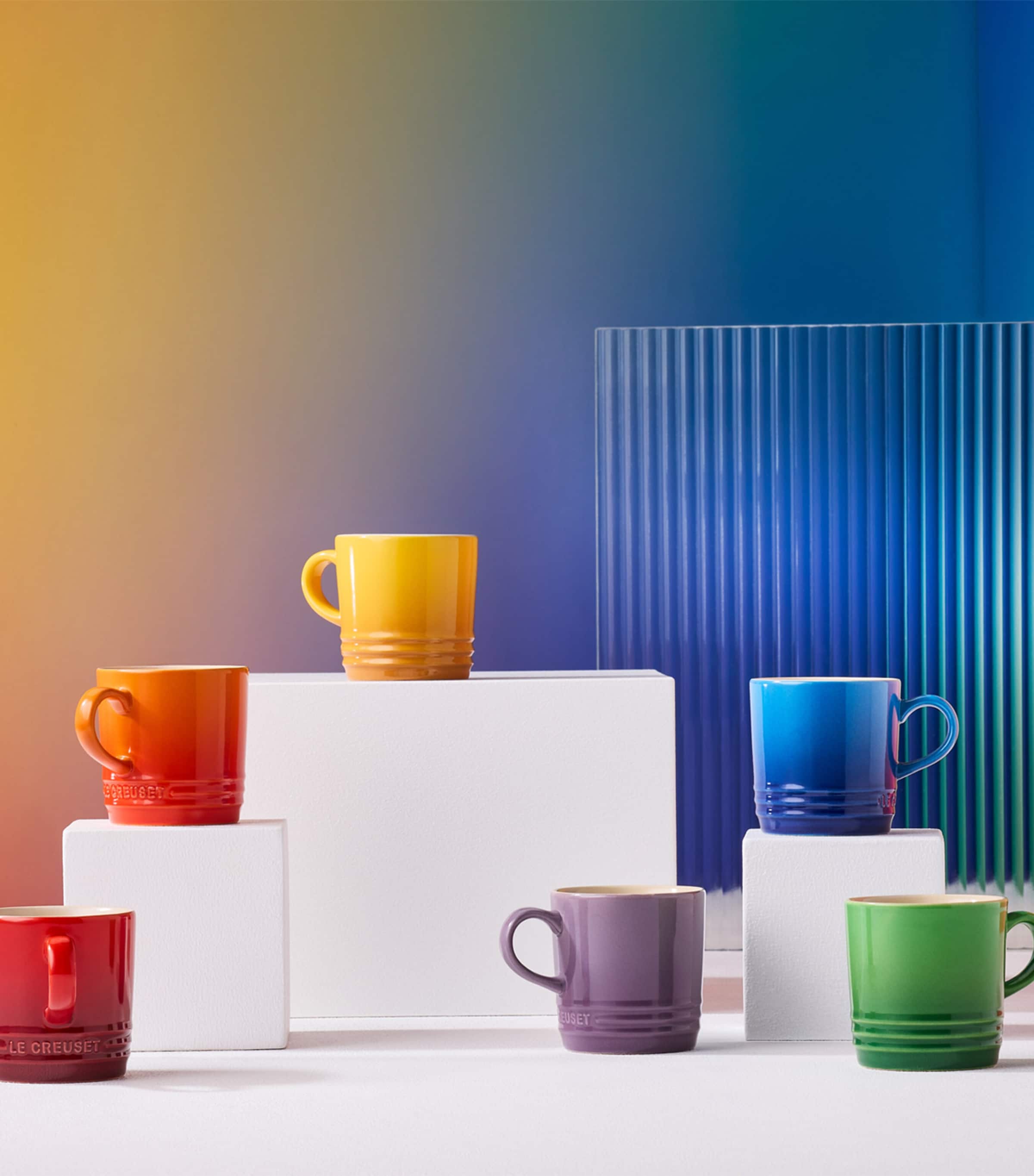 Stoneware Rainbow Espresso Mugs (Set of 6) NO COLOUR Image 6