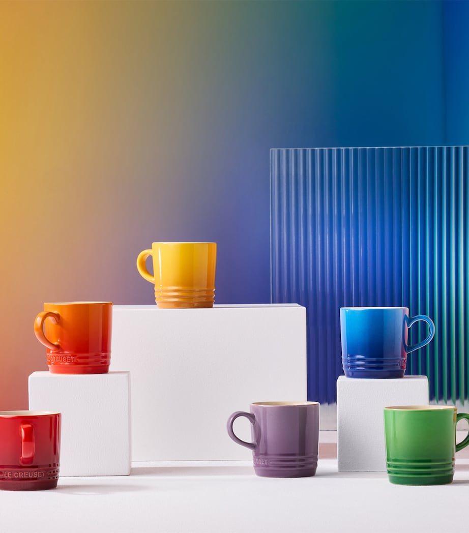 Stoneware Rainbow Espresso Mugs (Set of 6) NO COLOUR Image 6