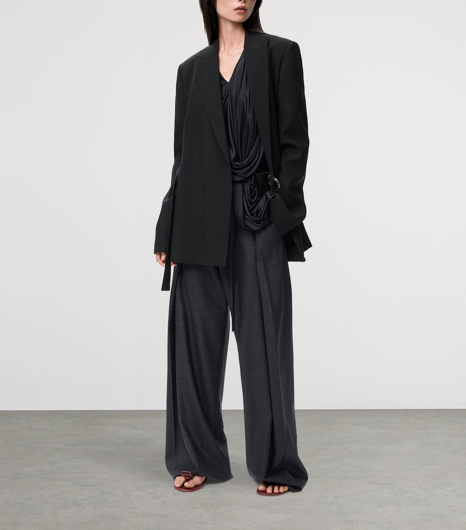 Wool Draped Blazer BLACK Image 2