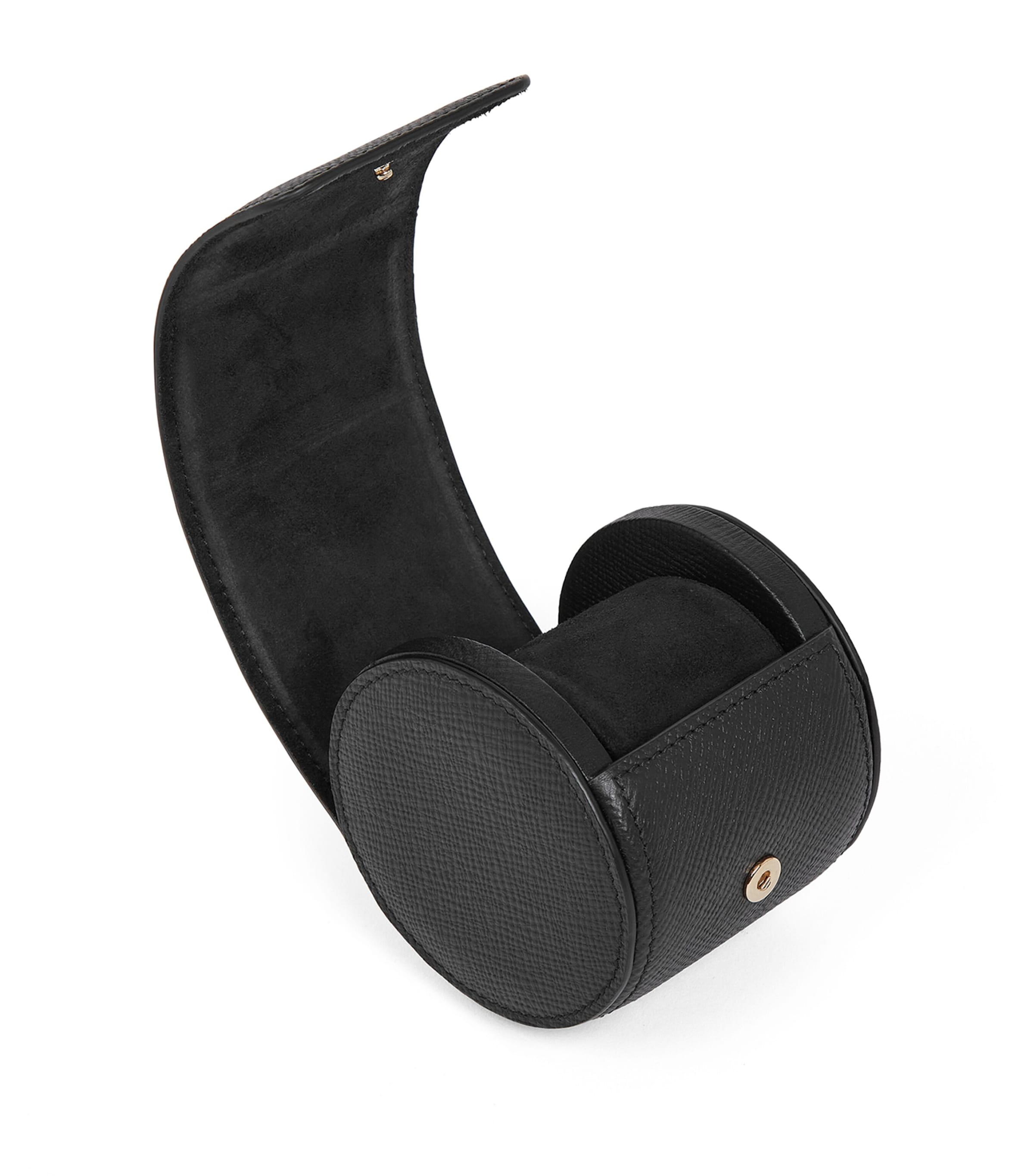 Leather Panama Single Watch Roll BLACK Image 2