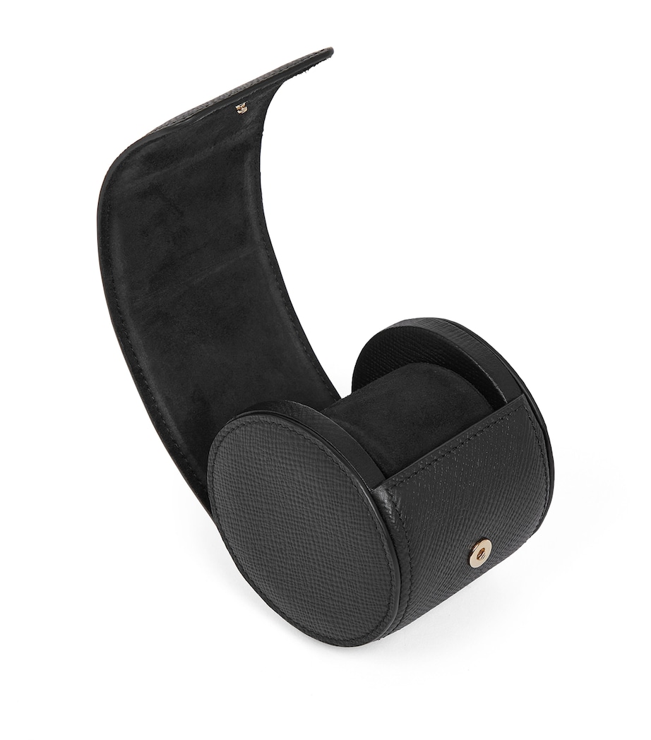 Leather Panama Single Watch Roll BLACK Image 2