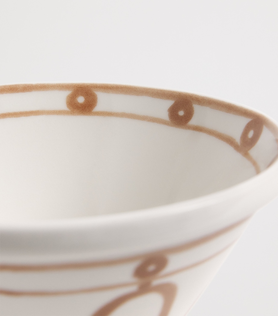 Porcelain Serenity Spiral Bowl (16cm) BEIGE ON WHITE Image 3