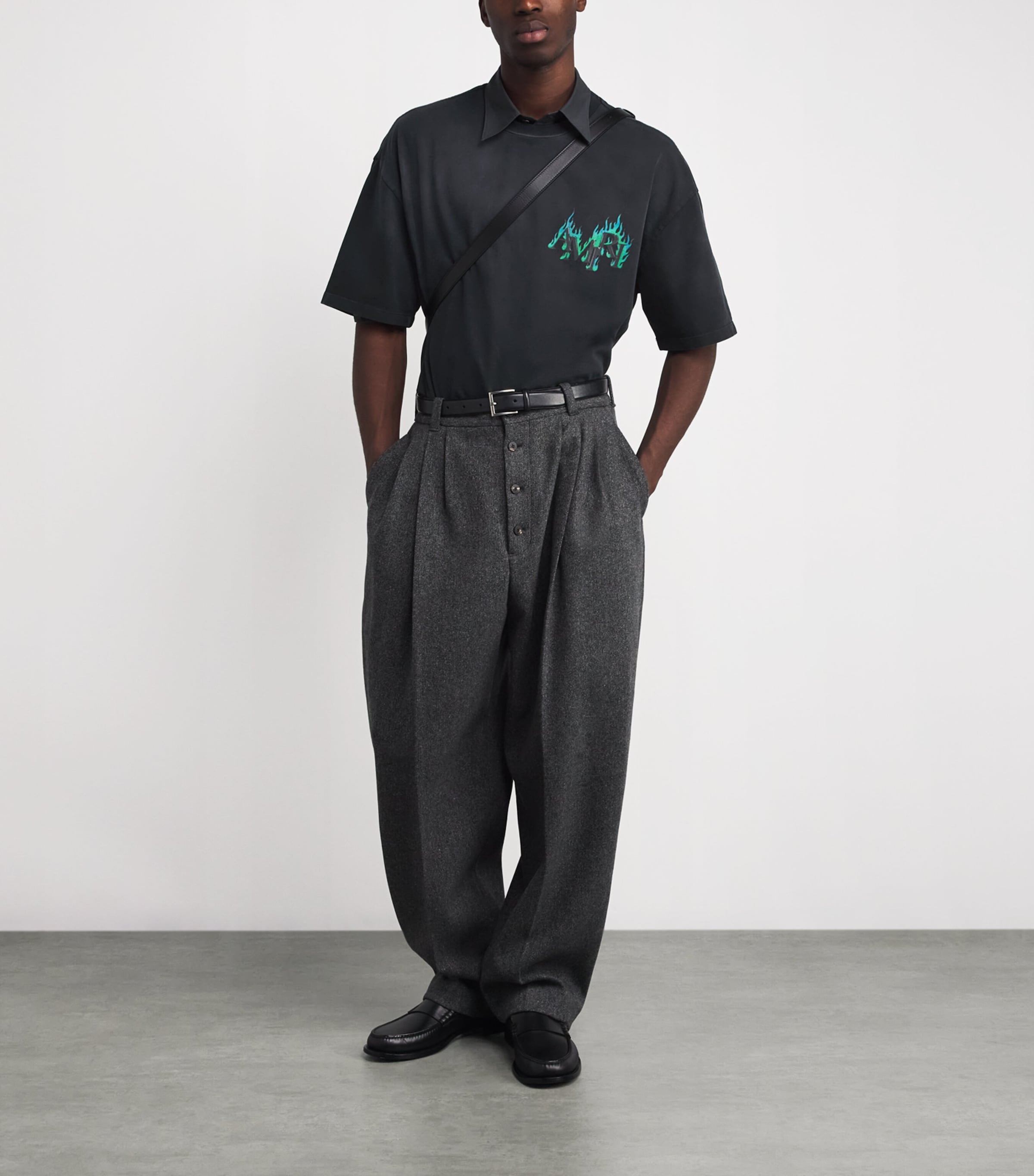 Cotton Flame Logo T-Shirt BLACK Image 2