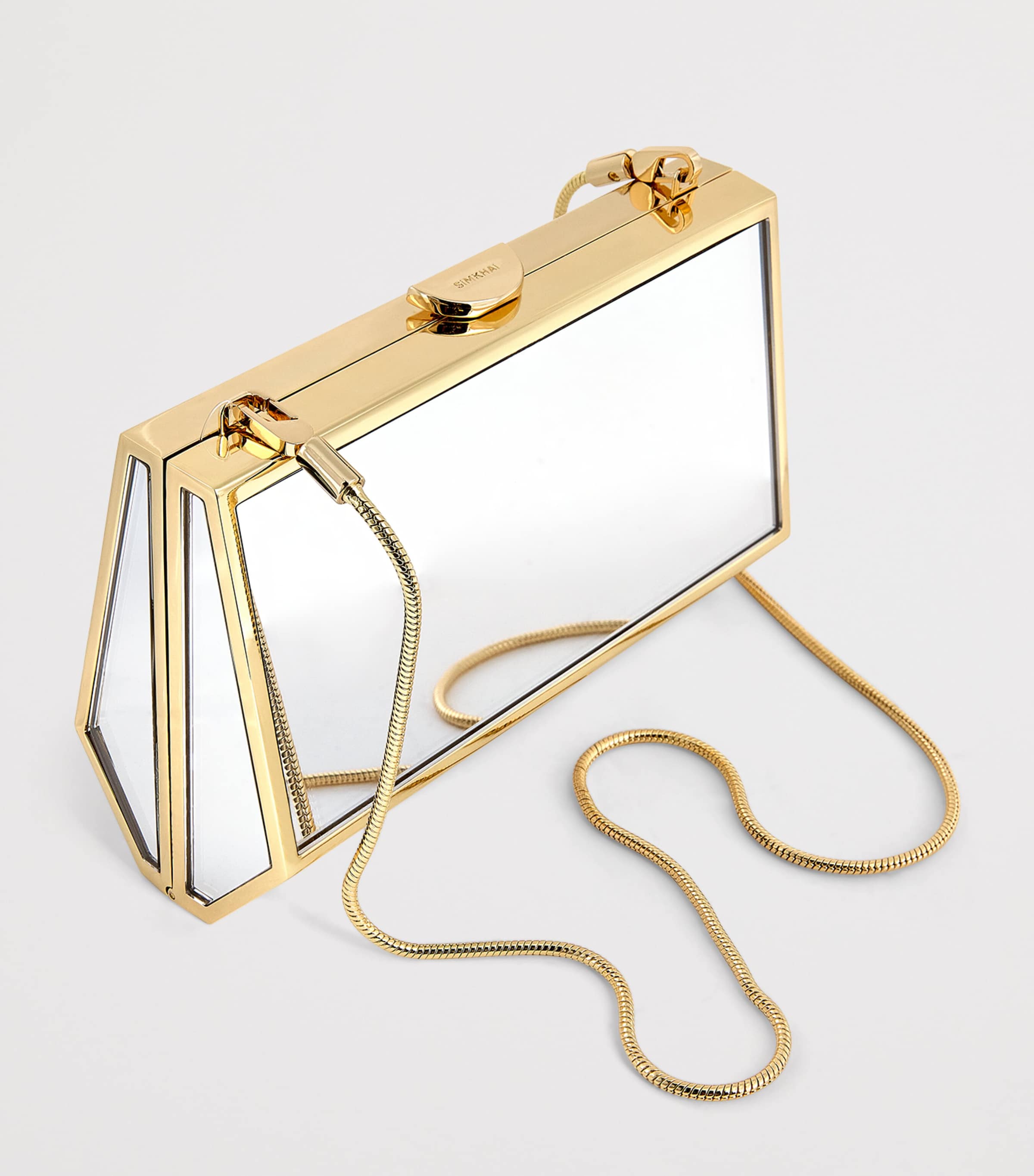 Mirrored Maddox Clutch Bag GOLD Image 4
