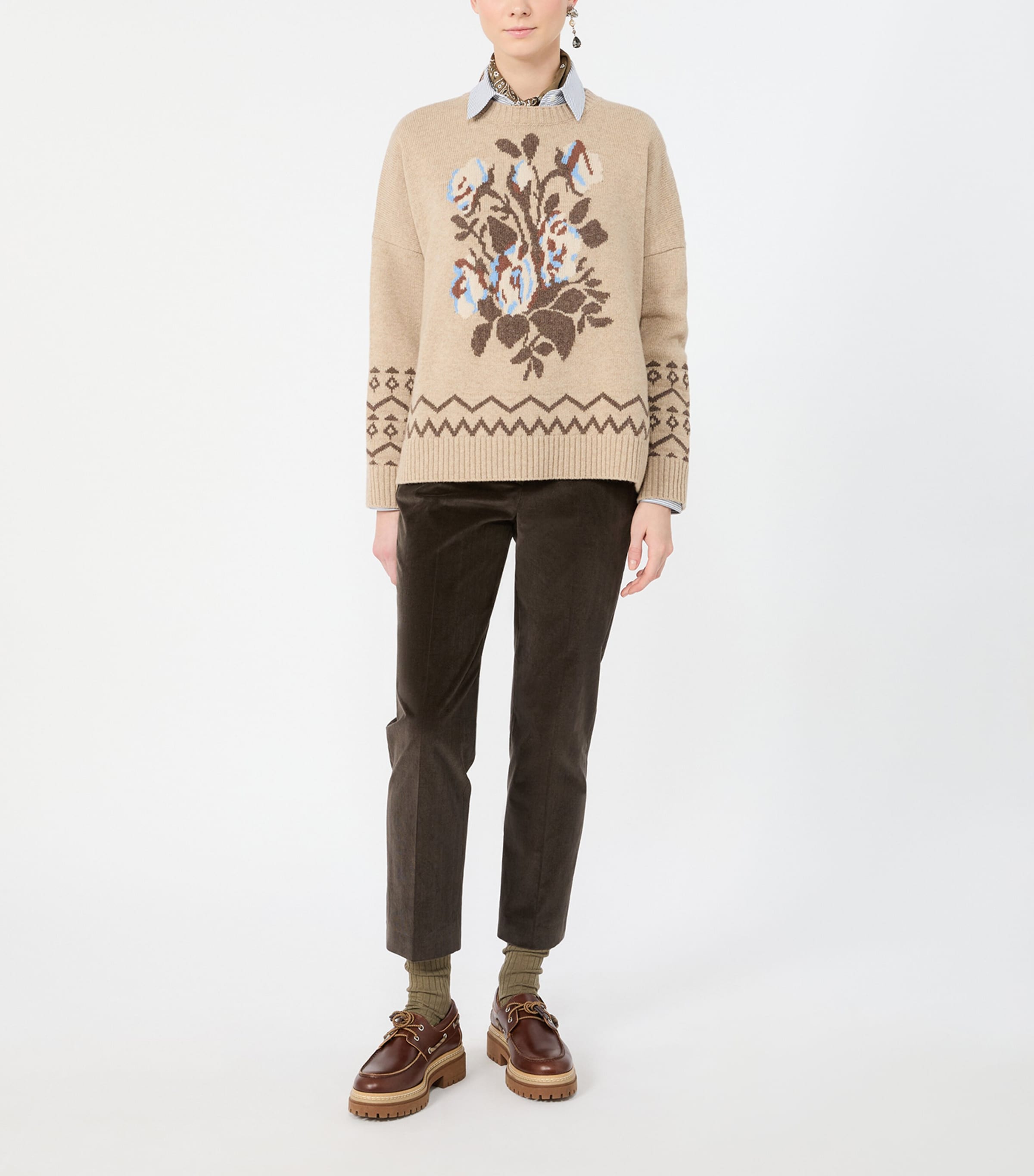 Weekend Max Mara Womens Corduroy Trousers Dark Brown Image 2