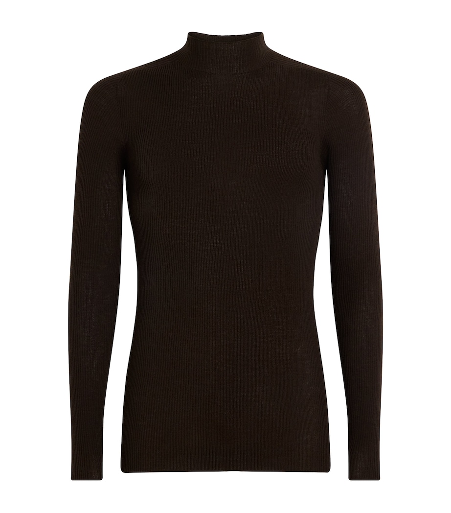 Rick Owens Mens Virgin Wool Lupetto Sweater Grease Image 1