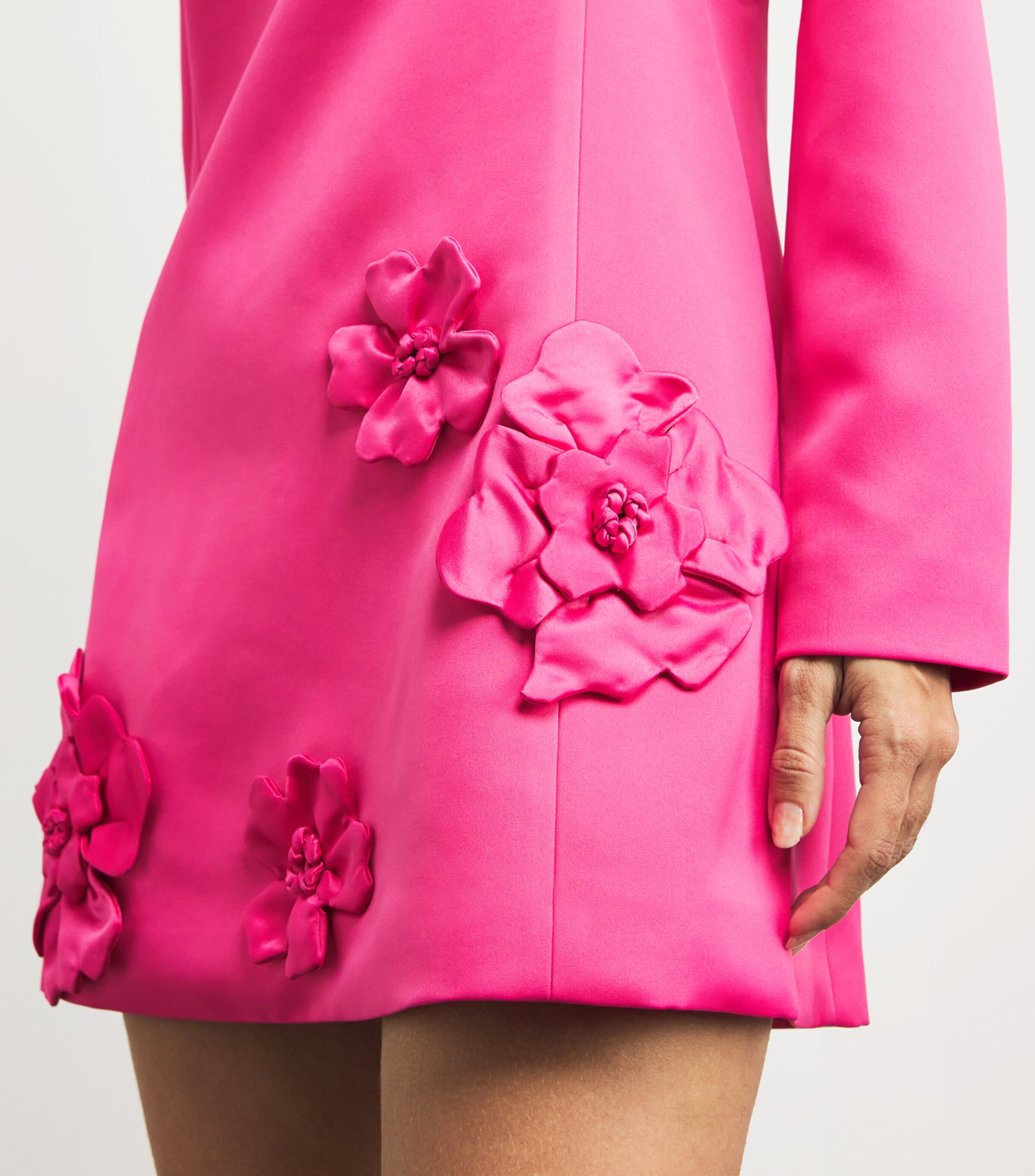 LEO LIN Womens Flower-Appliqué Aliza Mini Dress Hot Pink Image 4