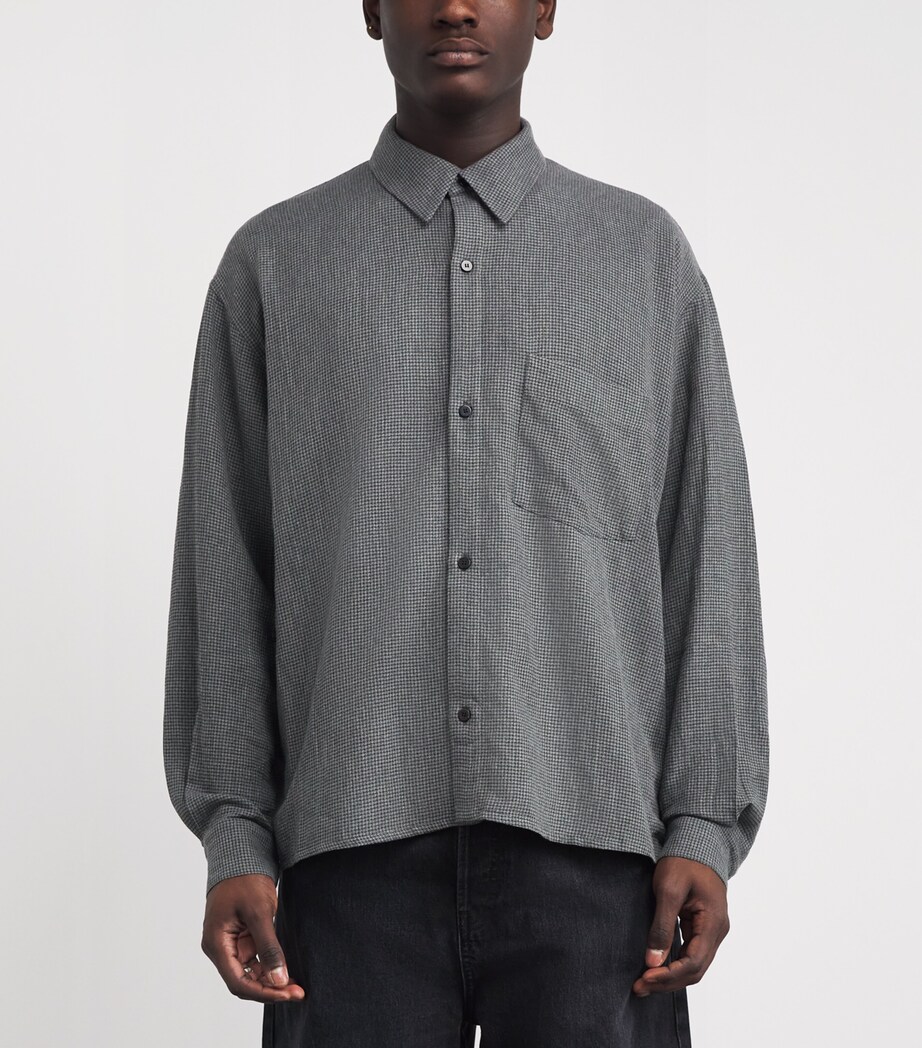 Won Hundred Mens Check Maza Shirt Blckened Pearl Comb Image 3