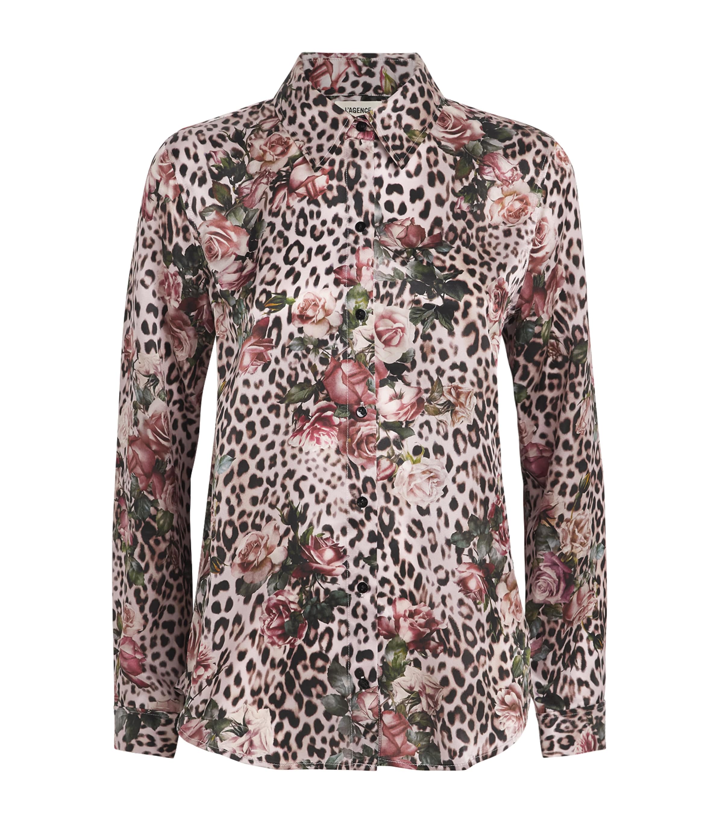 L'Agence Womens Silk Printed Tyler Blouse Mlti S Rse Chtah Image 1