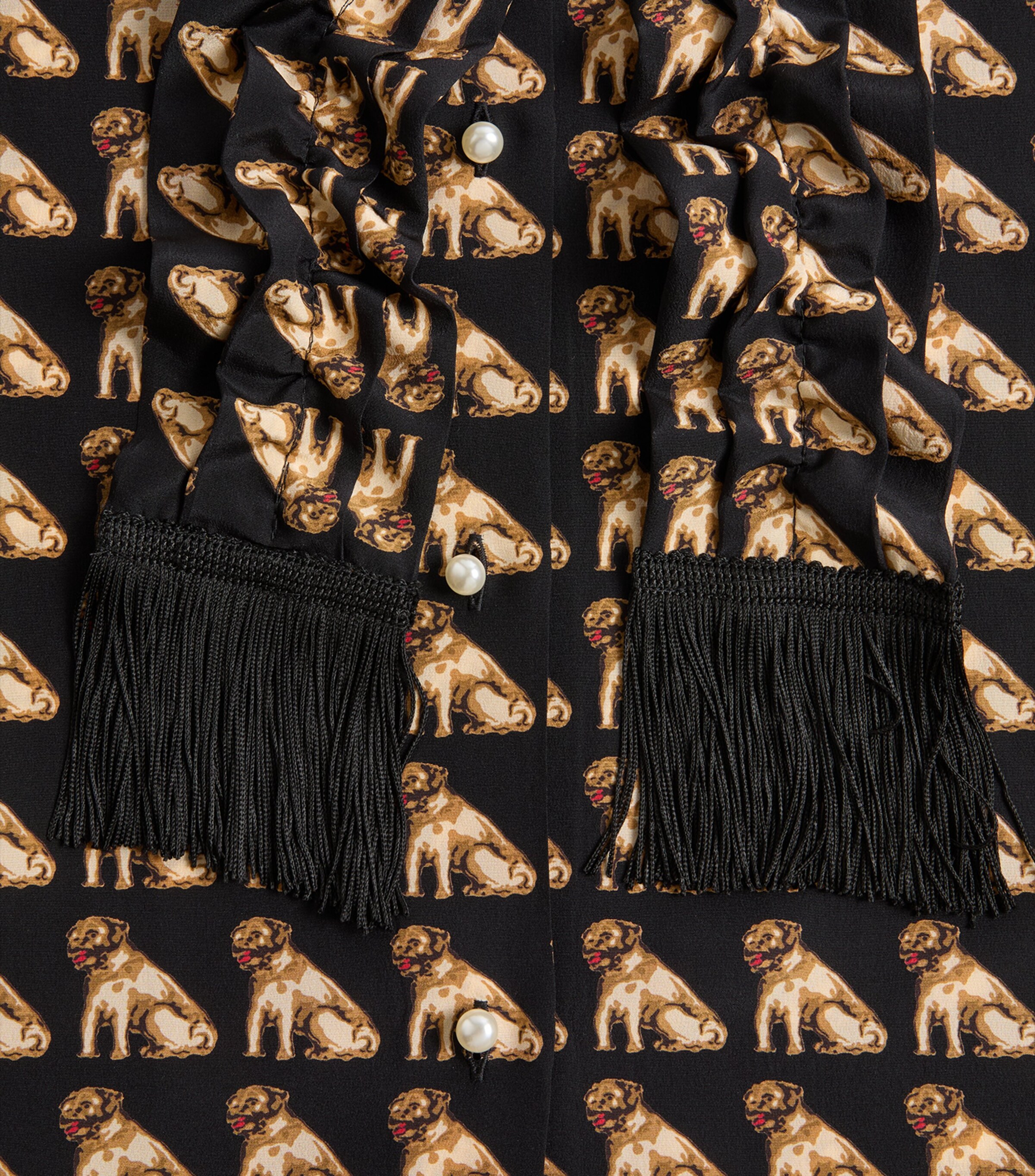 Silk Dog Print Shirt K92 Image 8