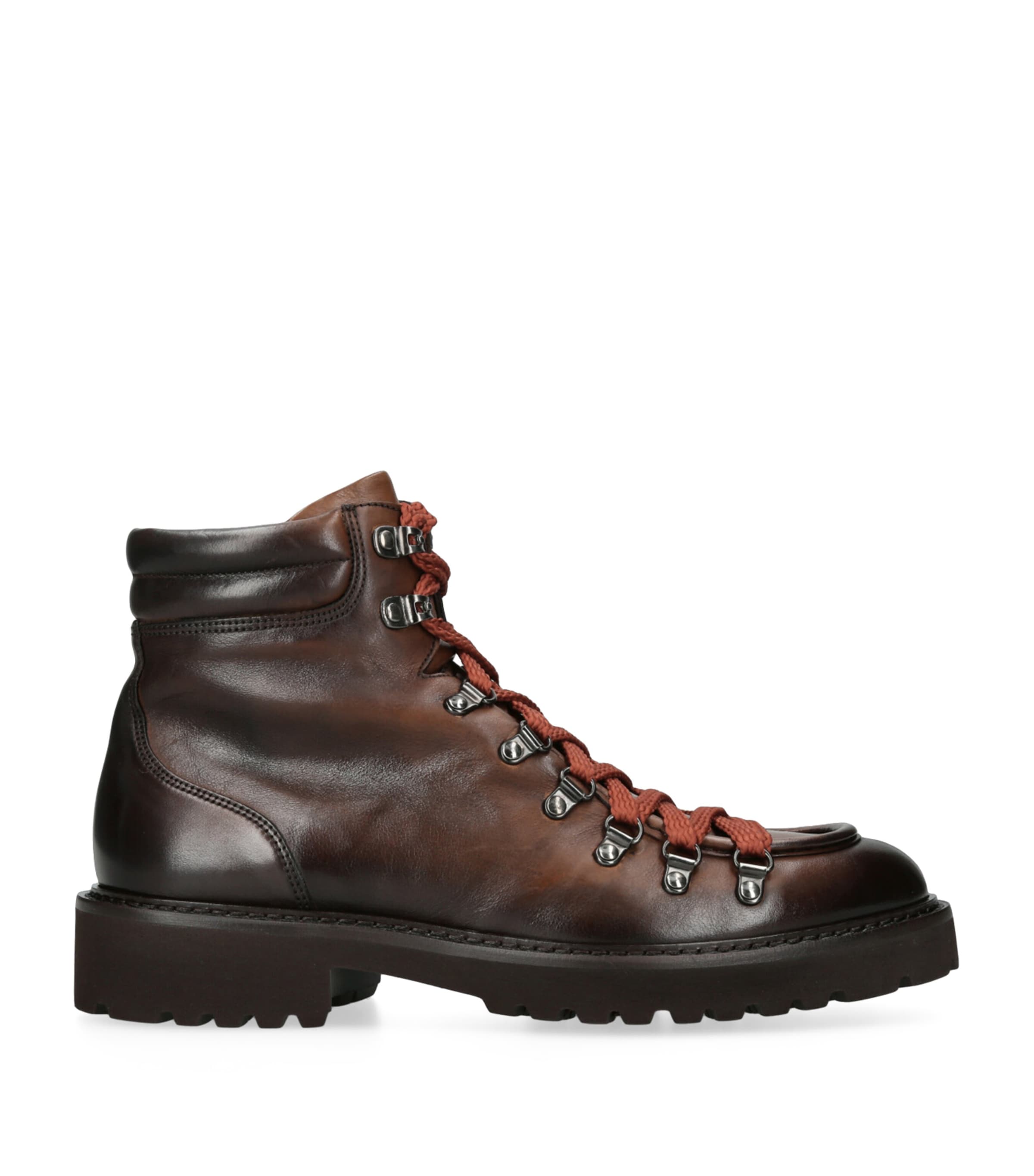 Doucal's Leather Tronchetto Walking Boots In Brown