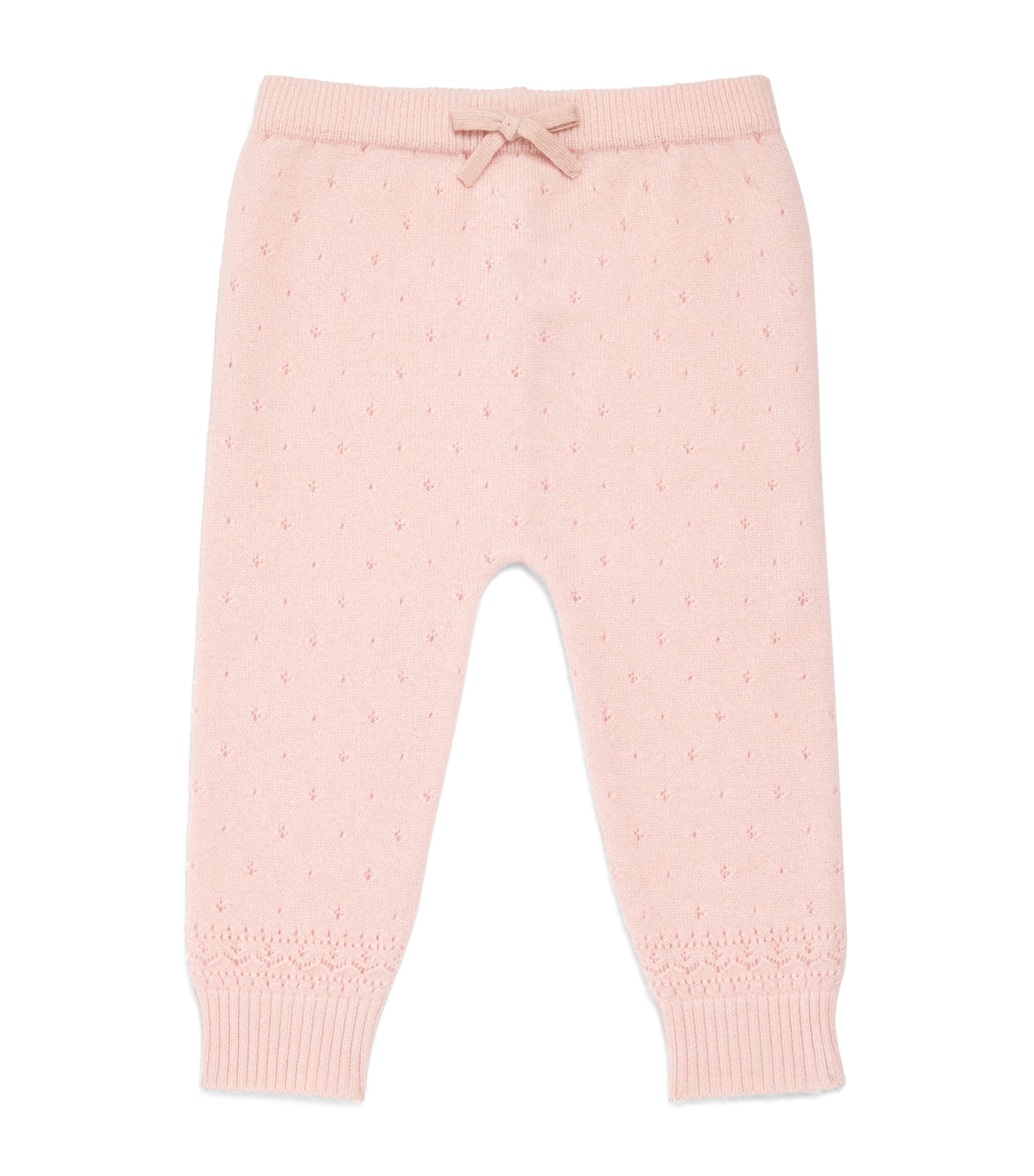 Harrods Cashmere Pointelle Trousers In Pink