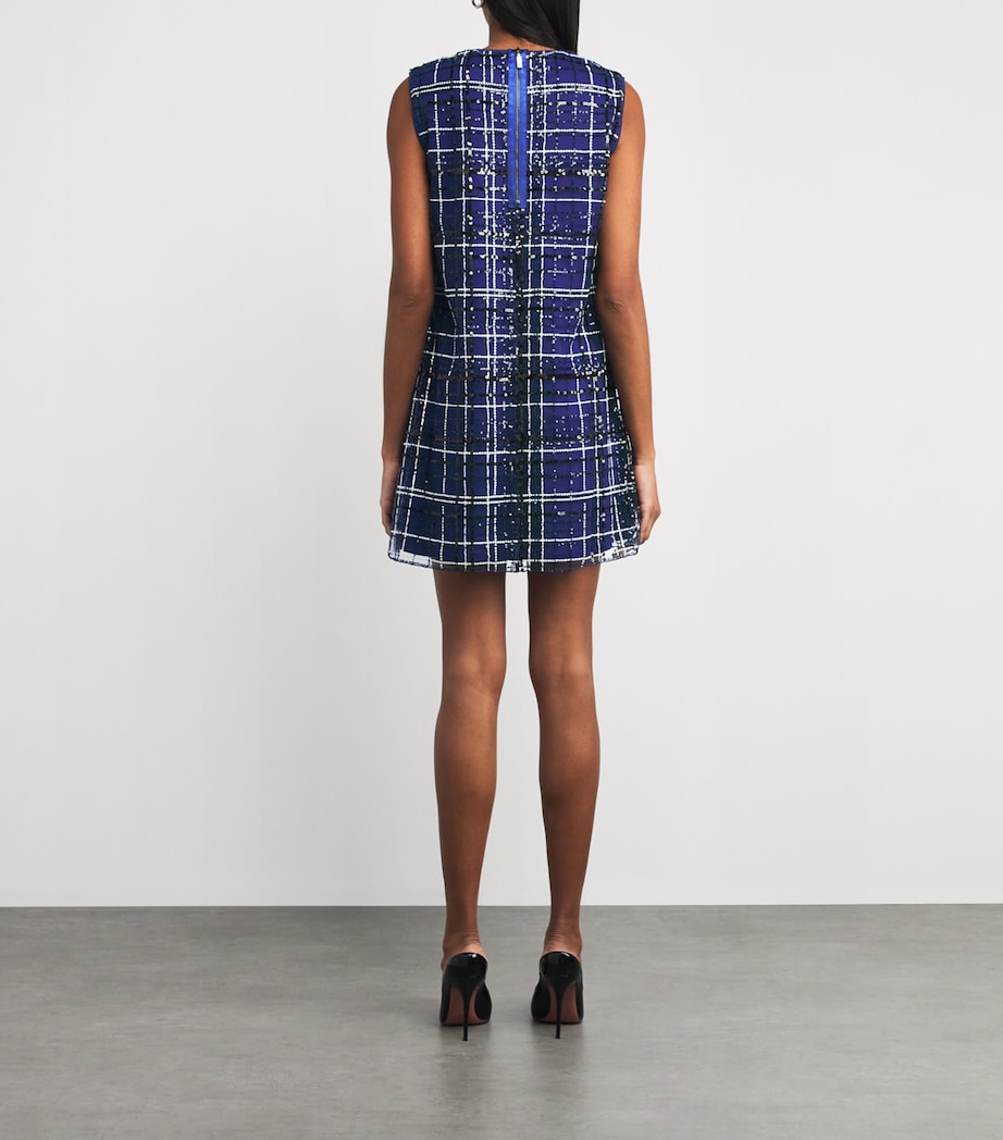 Sequin Check Mini Dress CORNFLOWER BLUE Image 3