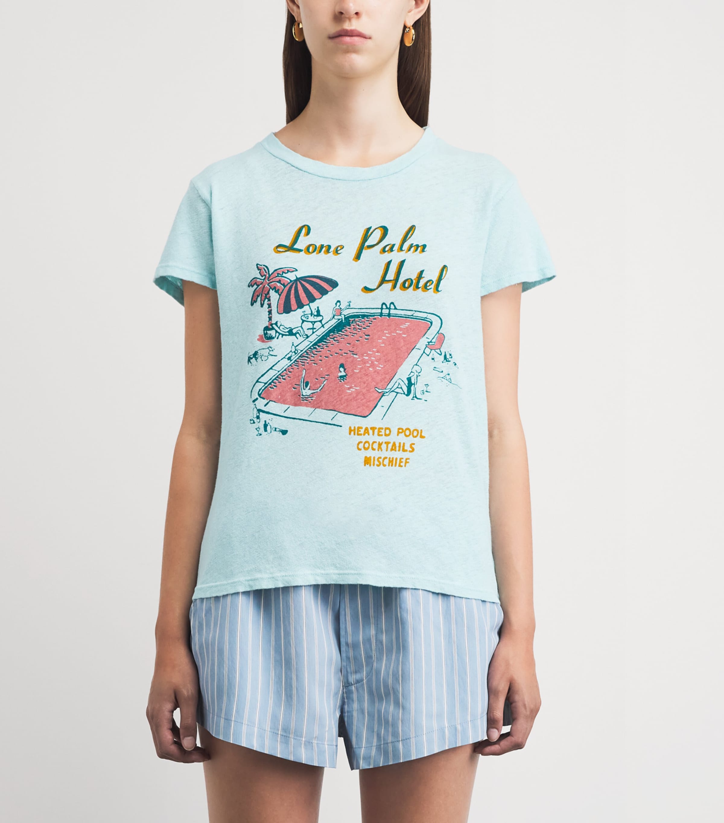 MOTHER Womens The Lil Sinful T-Shirt Lone Palm Image 4