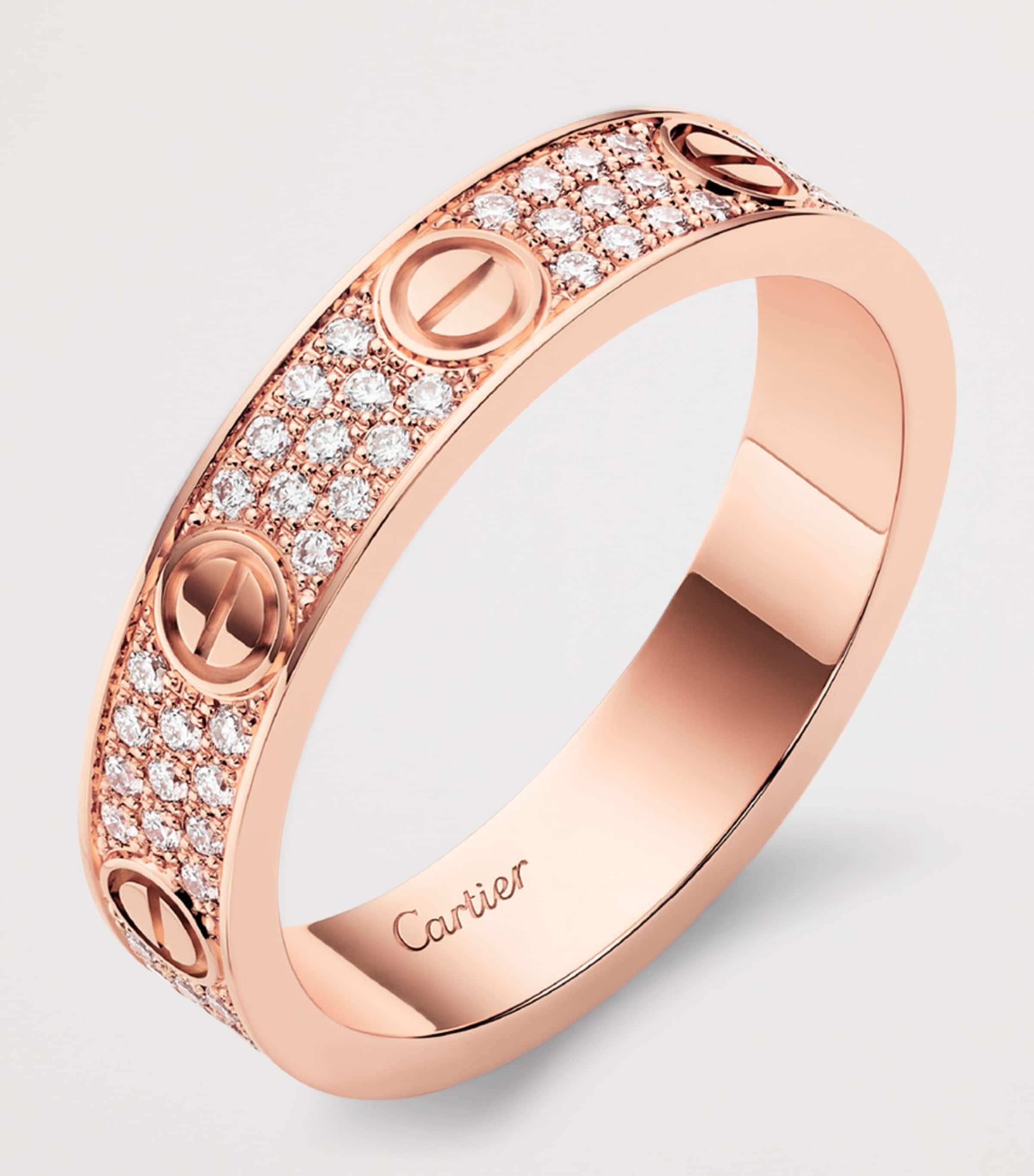 Cartier Rose Gold and Diamond LOVE Ring Rose Gold Image 2