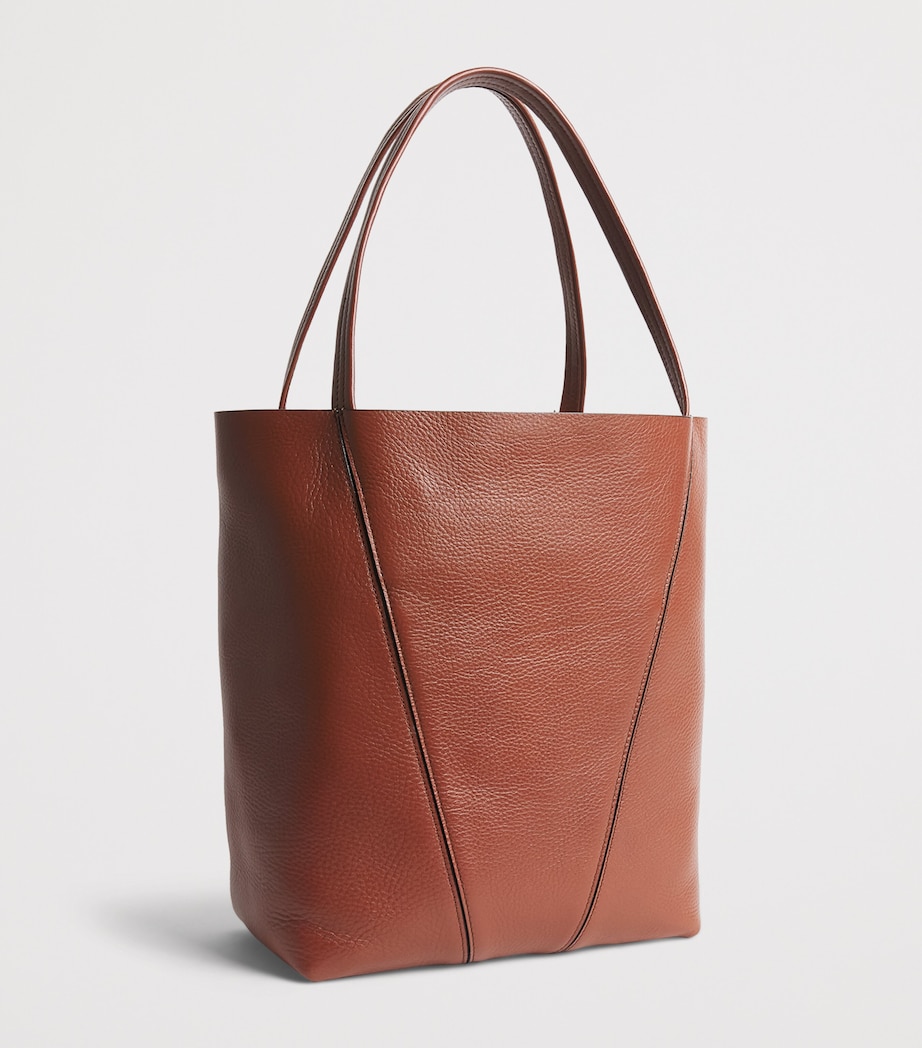 Chloé Medium Leather Spin Tote Bag Blushy Brown Image 2