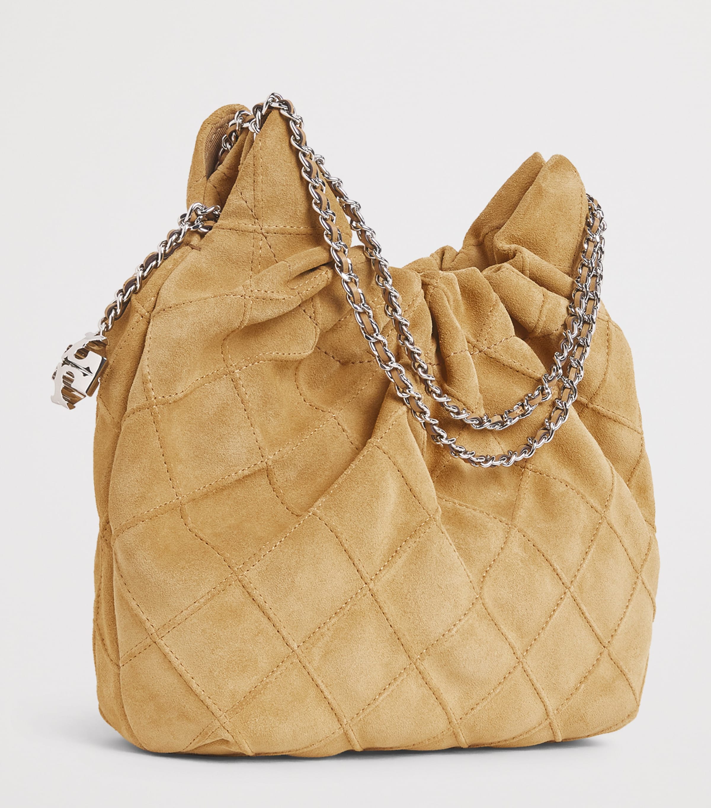 Tory Burch Mini Suede Flemming Cross-Body Bag Stone Image 3