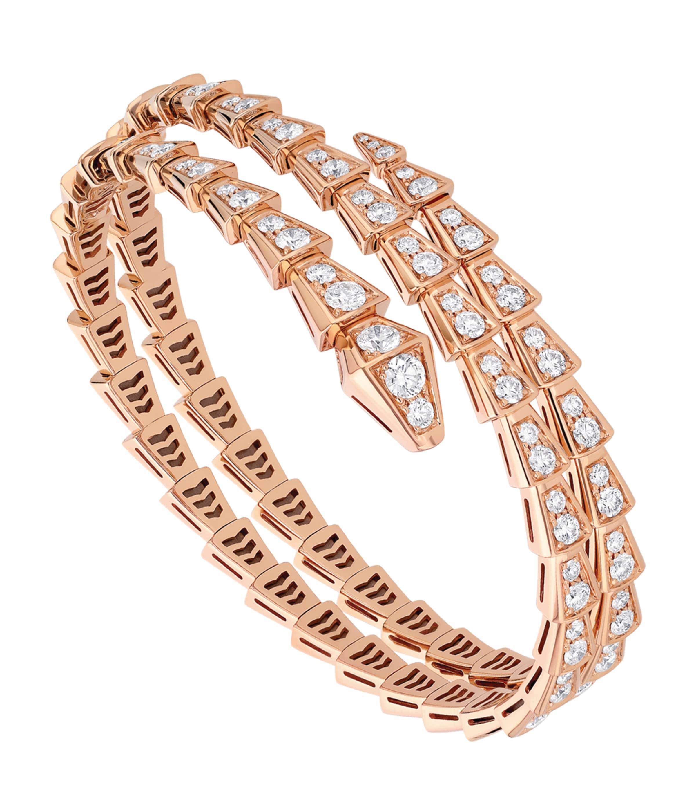 Rose Gold and Diamond Serpenti Viper Bracelet PINK GOLD Image 1