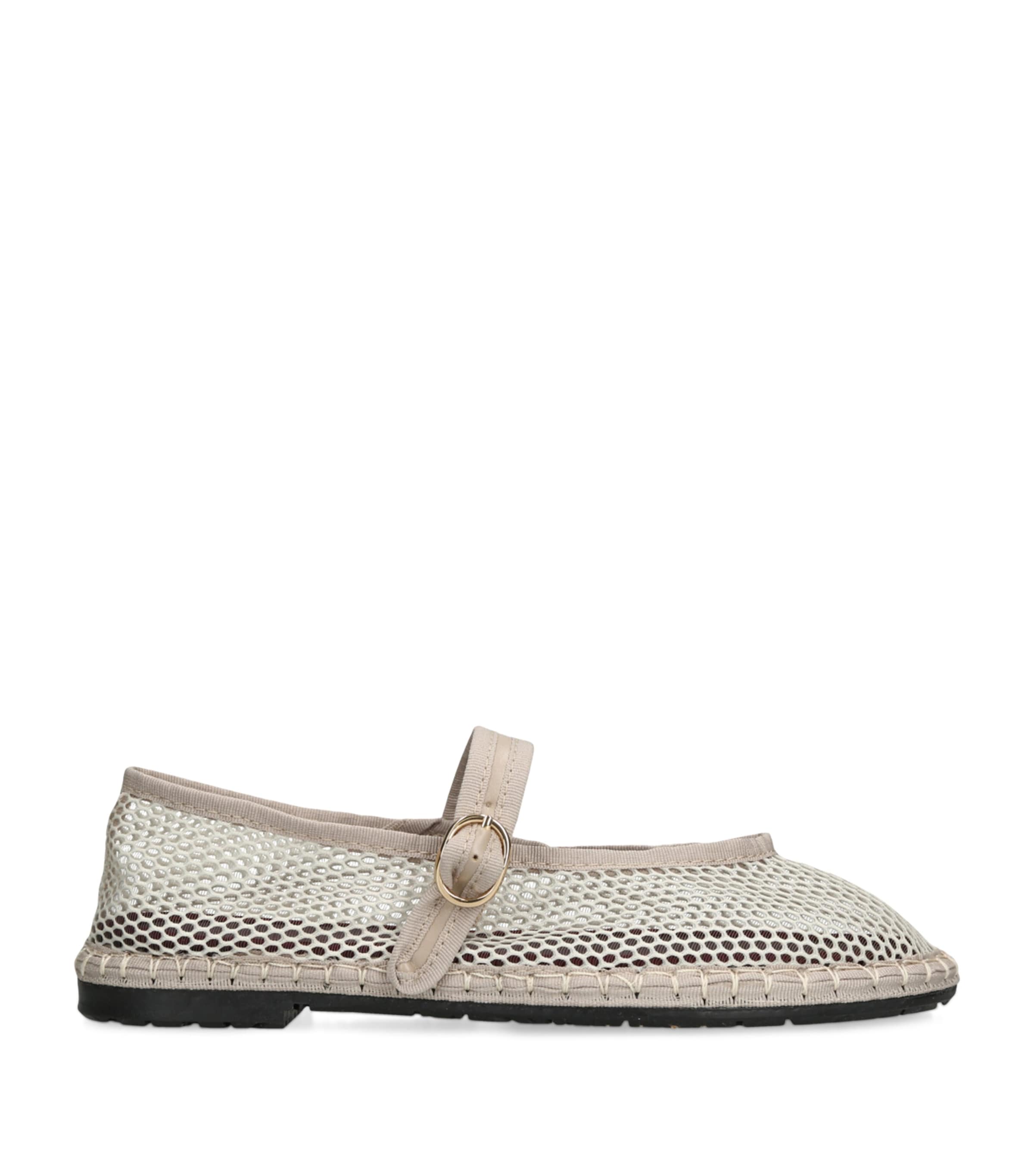 Flabelus Mesh Isabella Ballet Flats In Gray