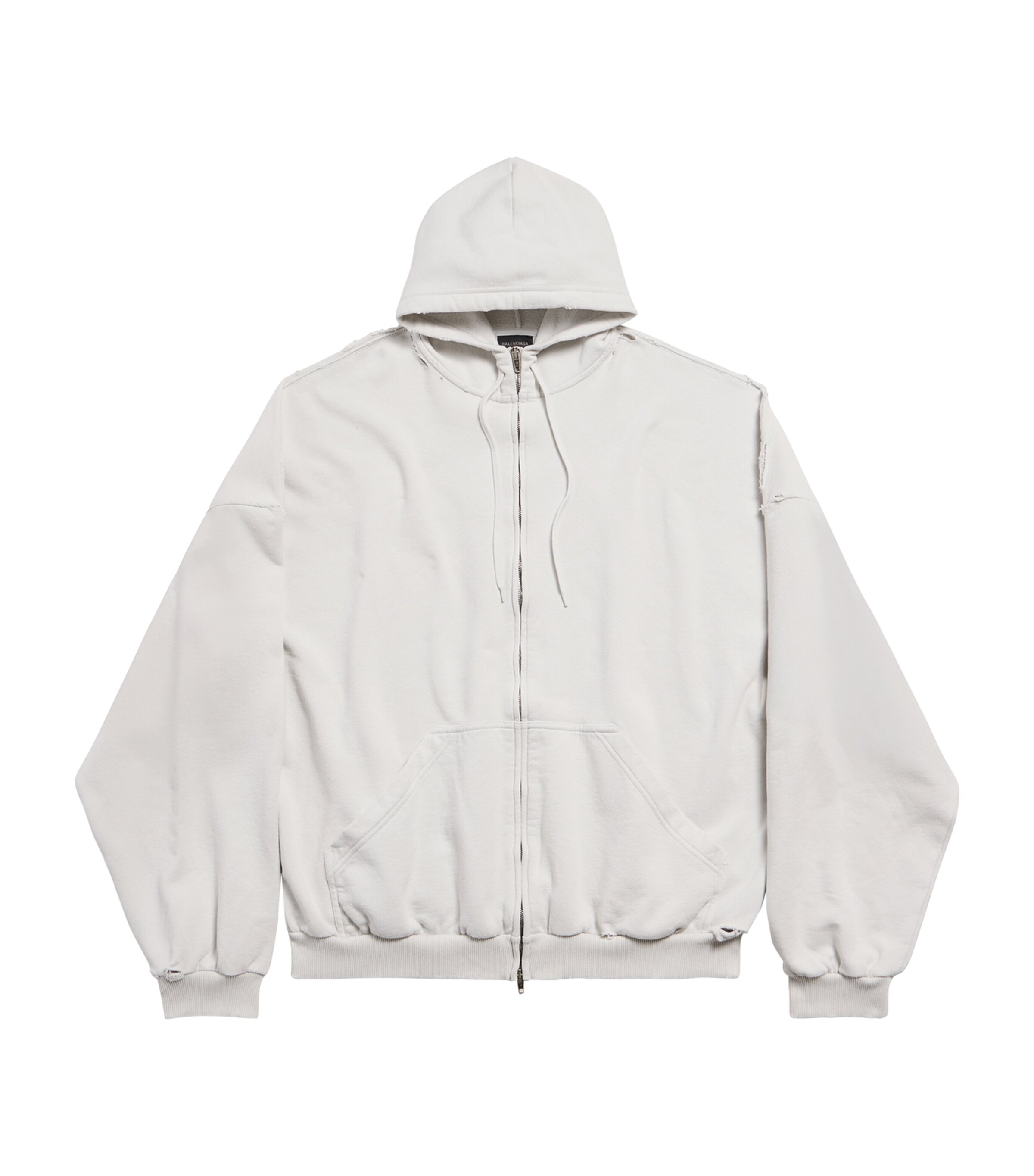 Balenciaga Mens Cotton Caution Zip-Up Hoodie Image 1