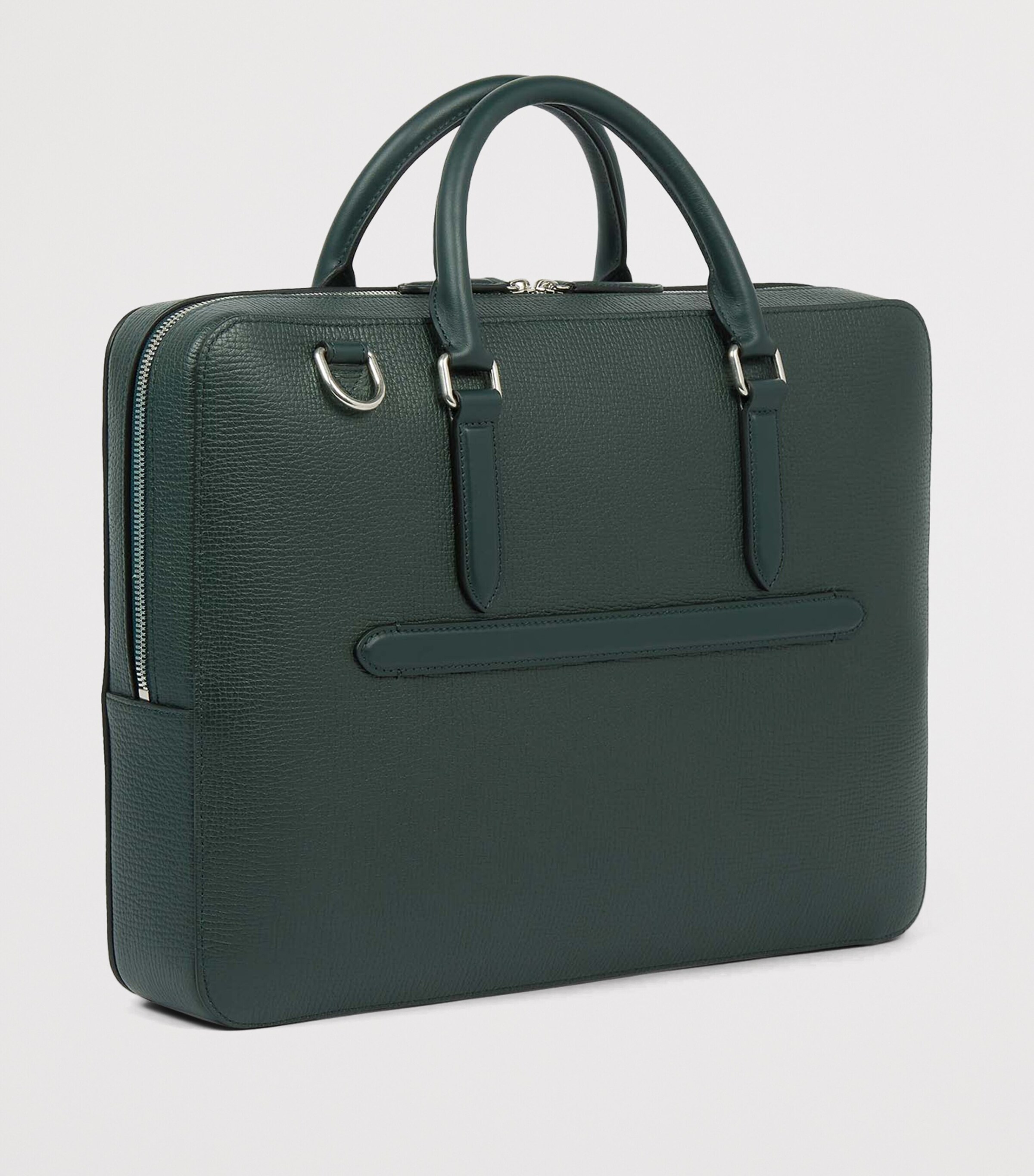 Ludlow Leather Slim Briefcase BOTTLE GREEN Image 3