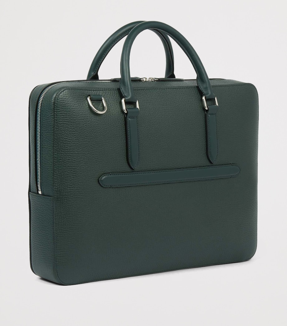 Ludlow Leather Slim Briefcase BOTTLE GREEN Image 3