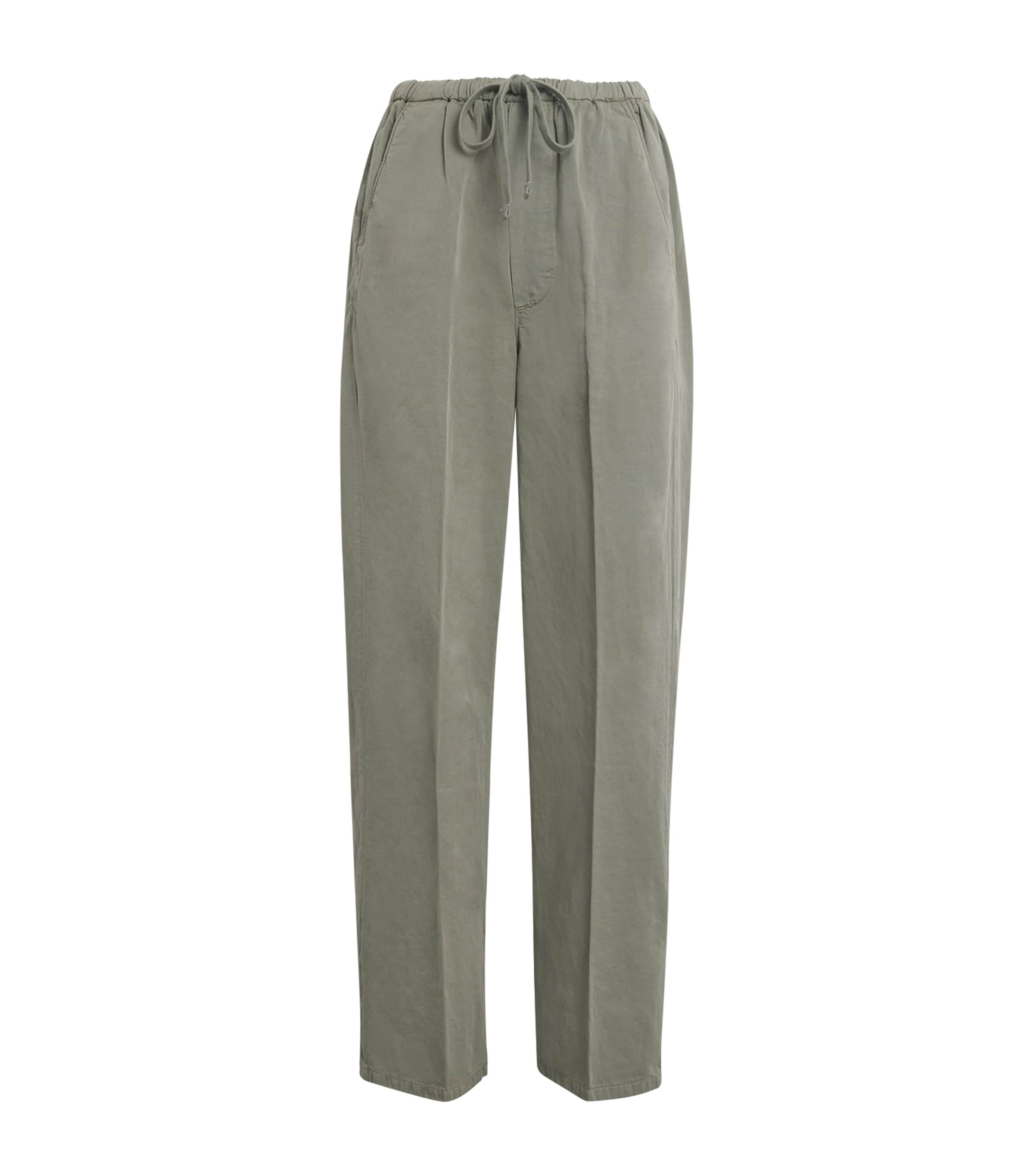 Citizen Of Humanity Cotton-blend Ayla Wide-leg Trousers In Green